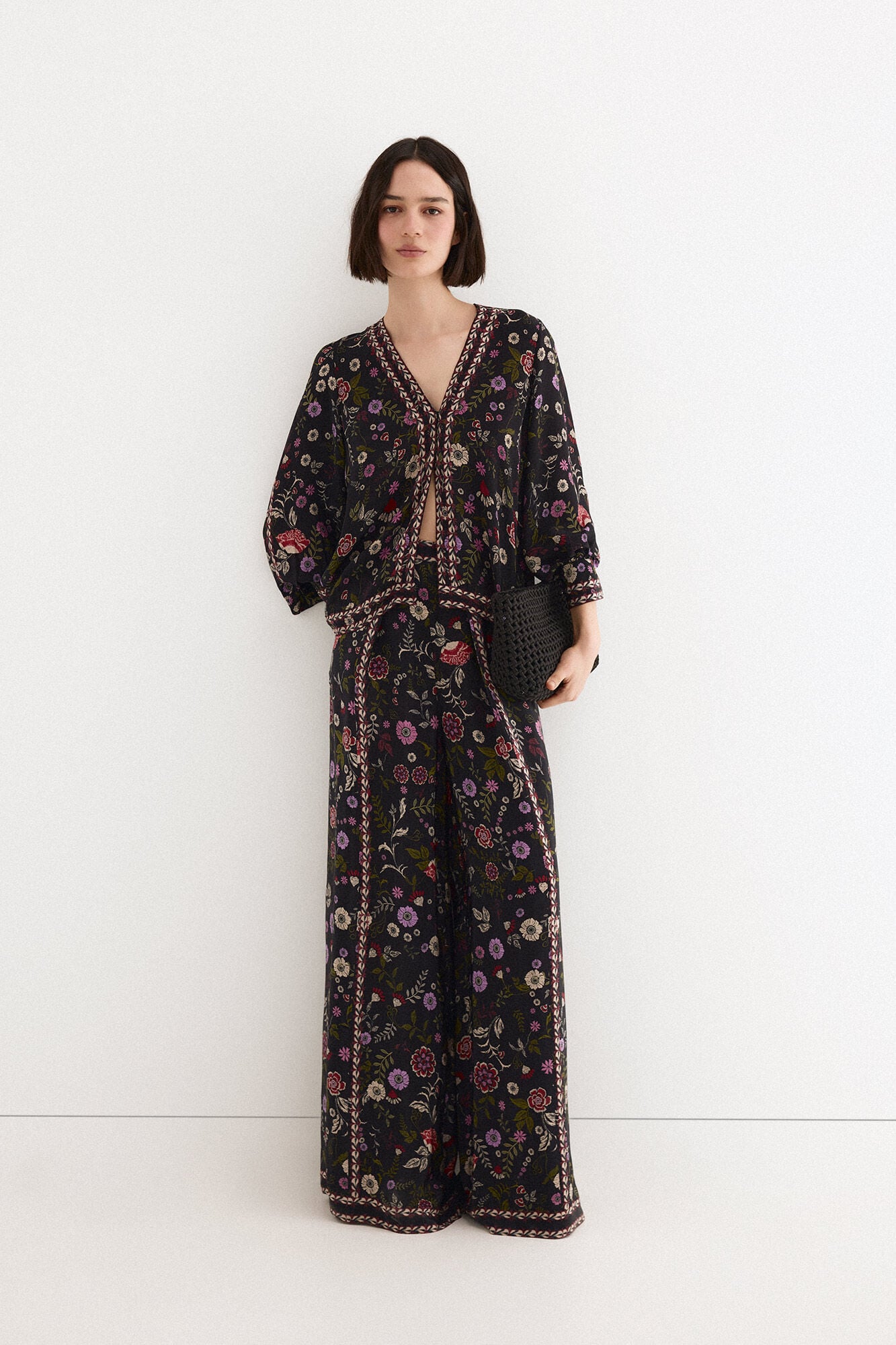 TFP by Tamara Falc&oacute; Border print blouse Black