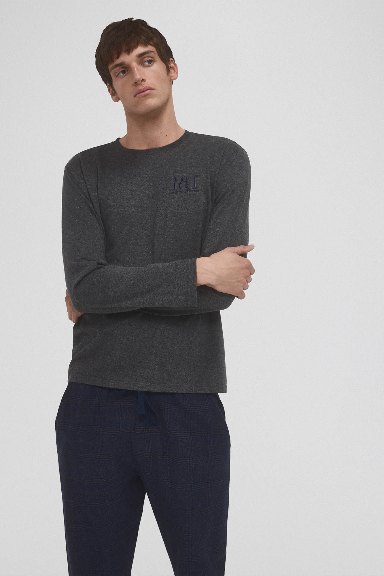 Pedro del Hierro Set de pijama punto y tela Azul