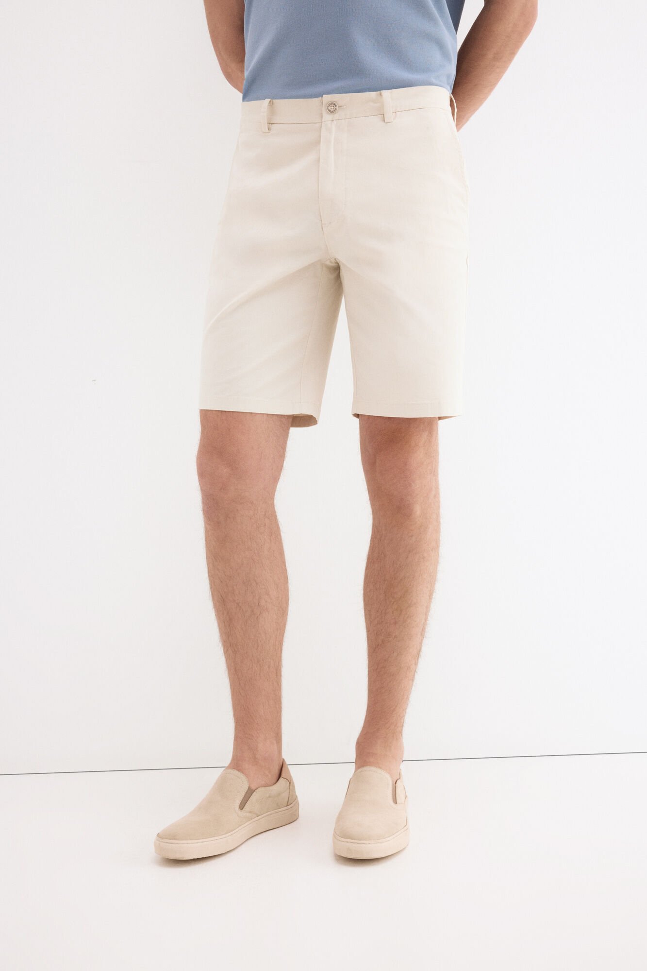 Pedro del Hierro Bermuda chino regular Ecru