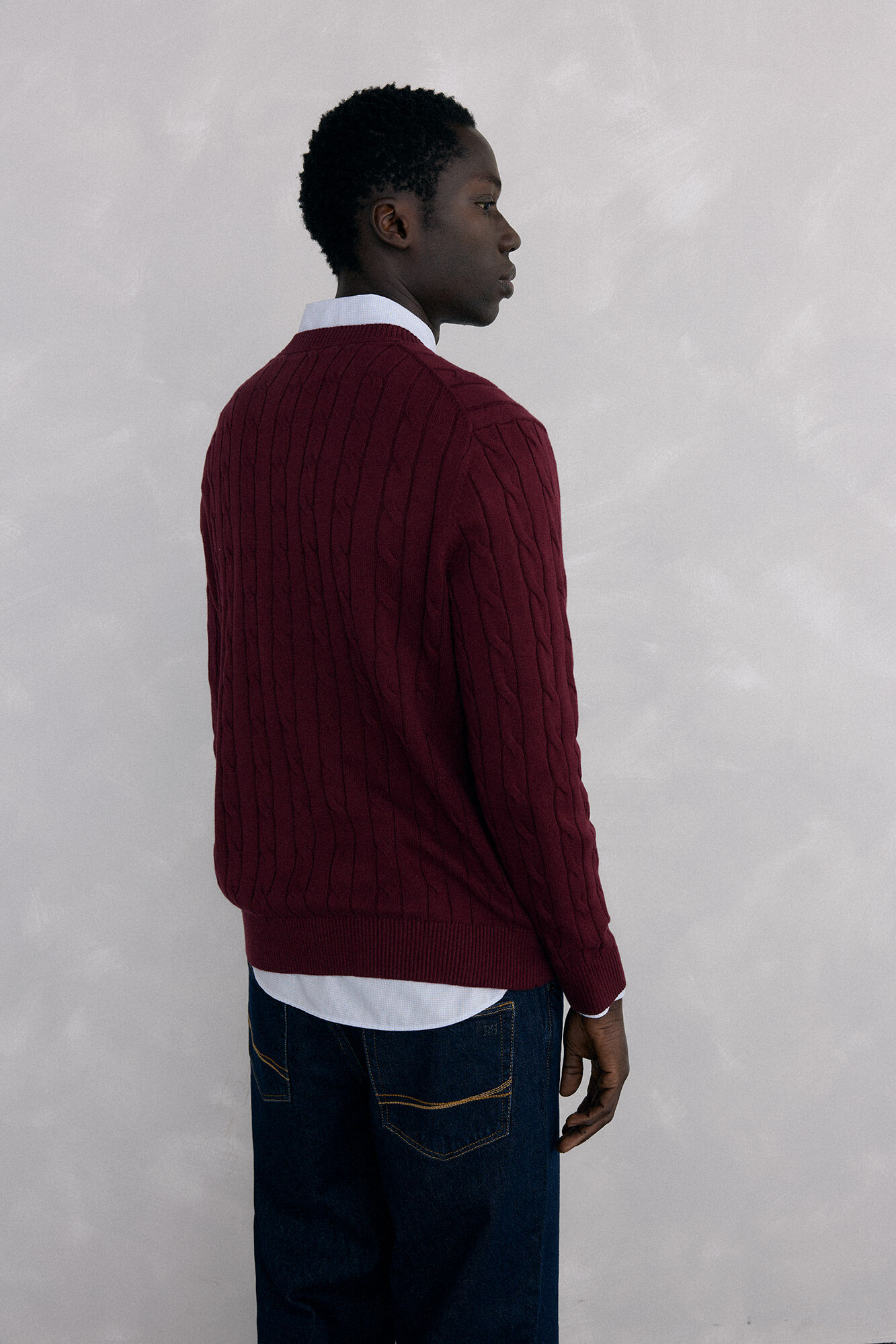 Pedro del Hierro Cotton and cashmere sweater Burgundy