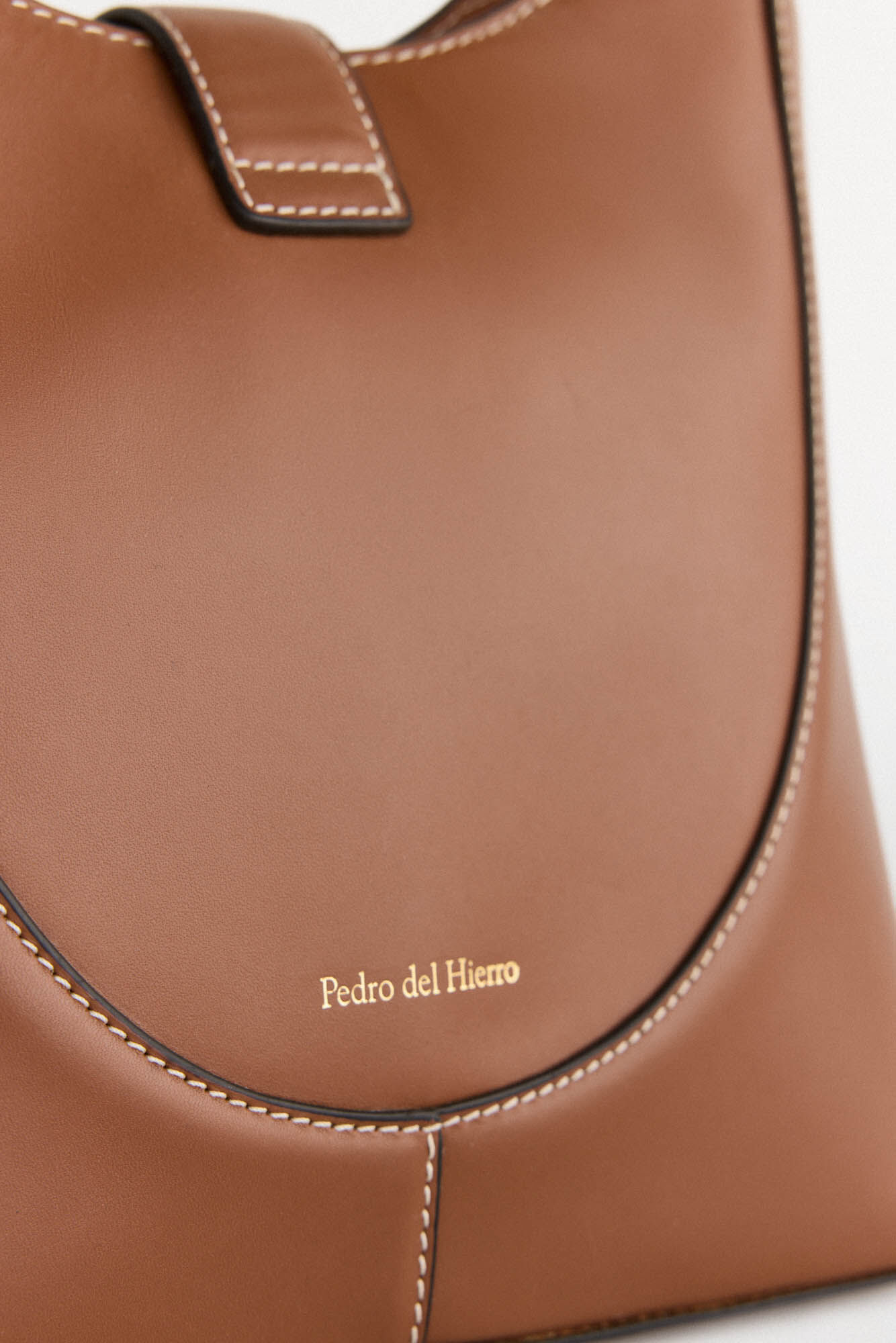 Pedro del Hierro mala de tiracolo de pele balde Marrom