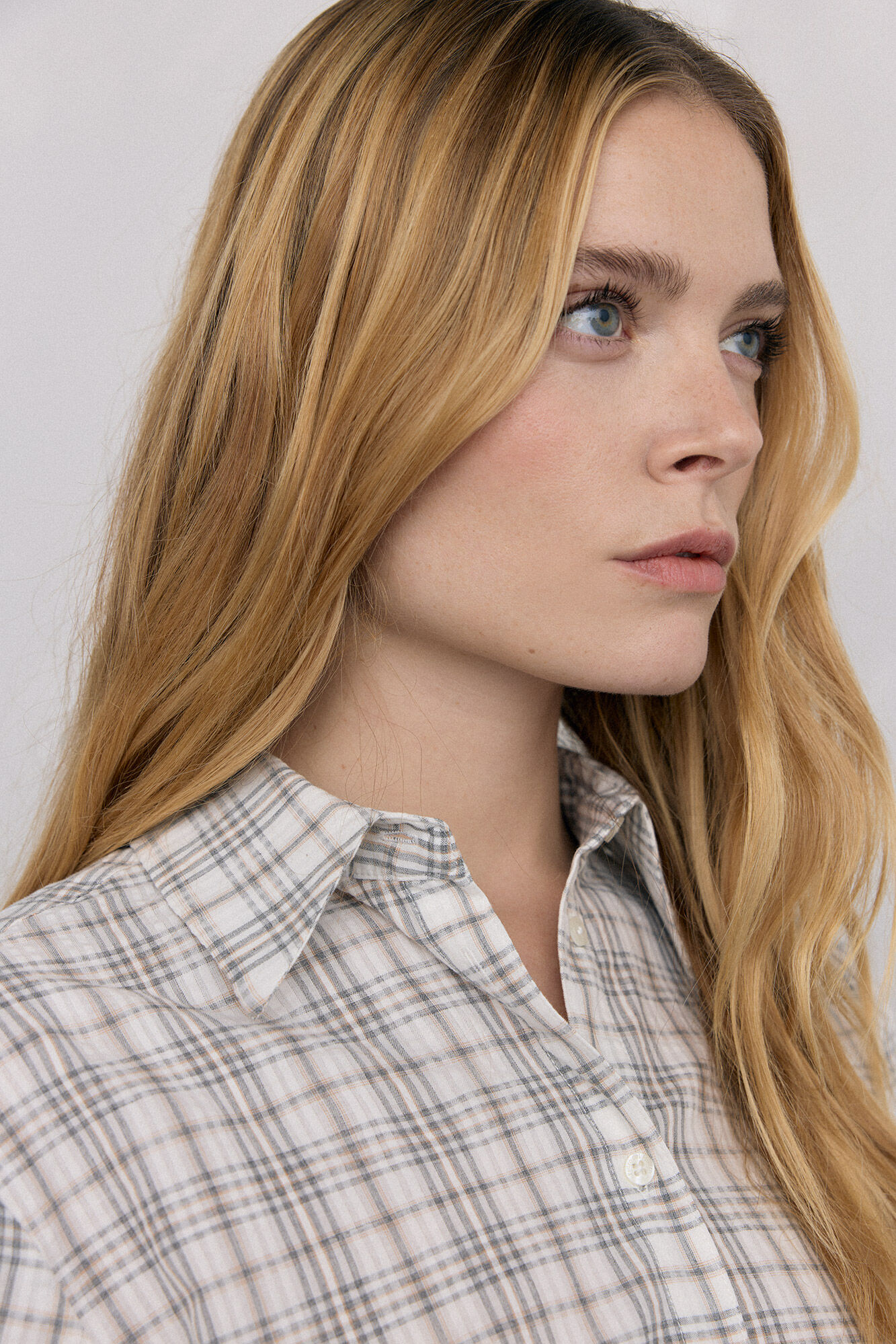 Pedro del Hierro Camisa xadrez larga Cizento