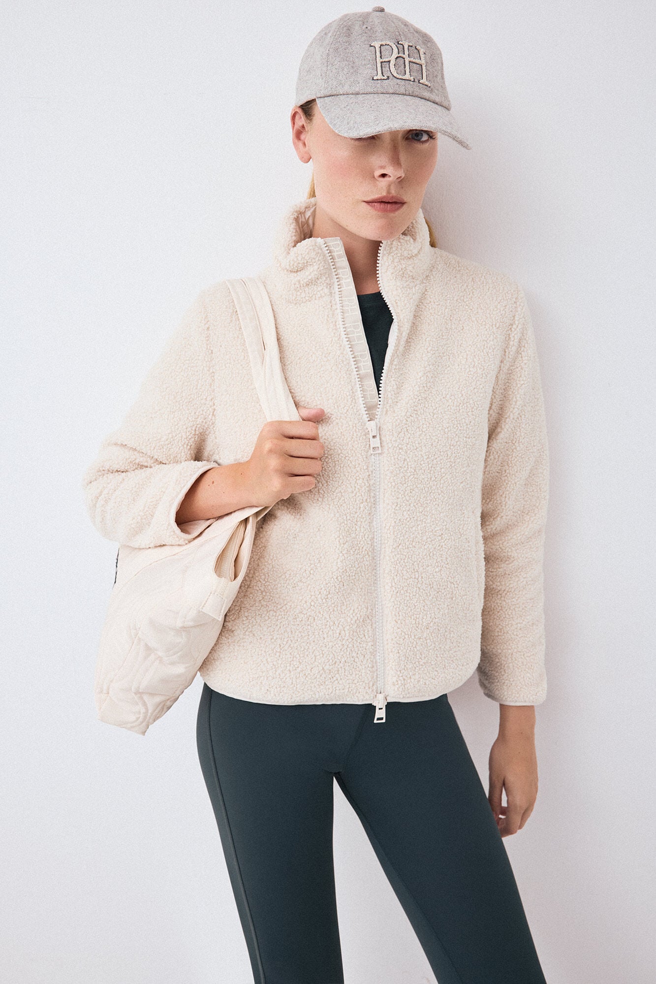Pedro del Hierro Faux leather short parka