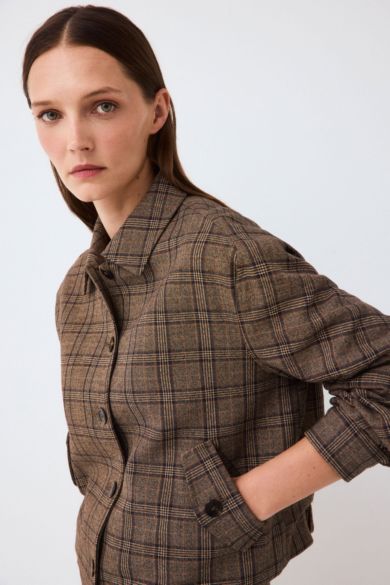 Pedro del Hierro Harris plaid bomber