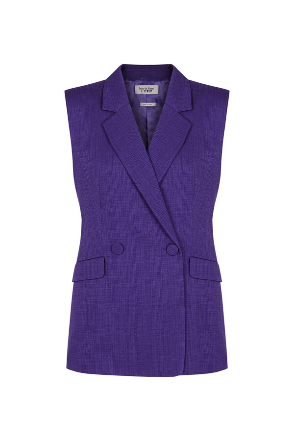 Pedro del Hierro Jacquard woven suit waistcoa Purple