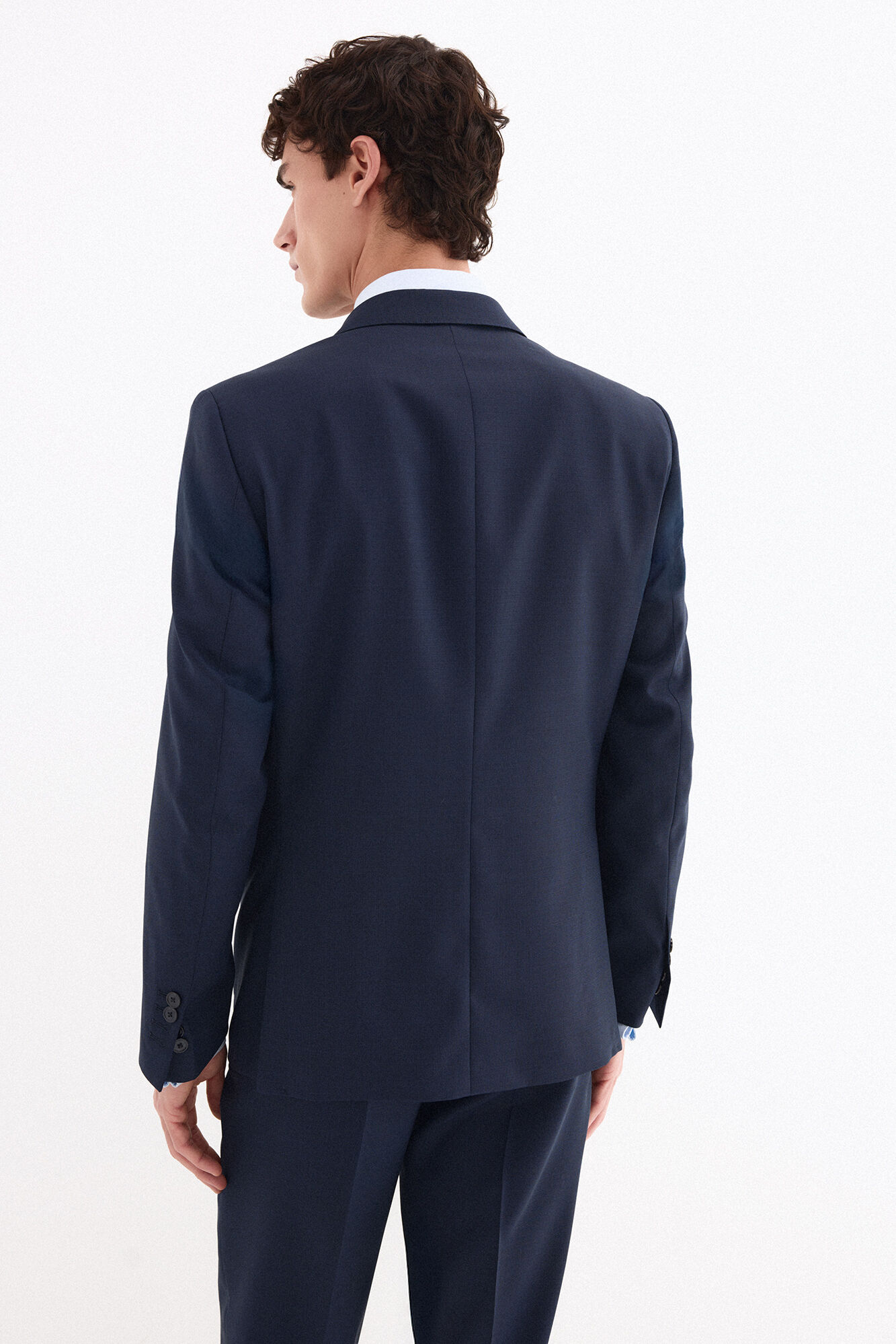 Pedro del Hierro Navy structured slim fit blazer Blue