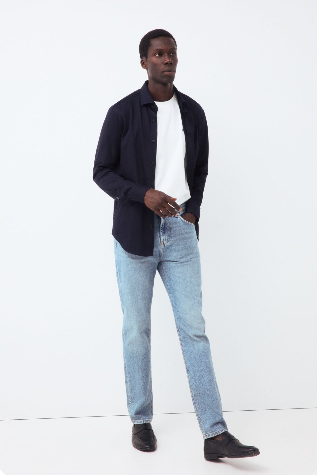 Pedro del Hierro Plain jersey-knit shirt Blue