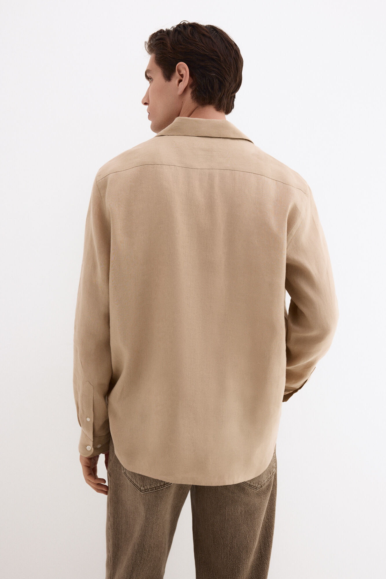 Pedro del Hierro Plain linen T-shirt Beige