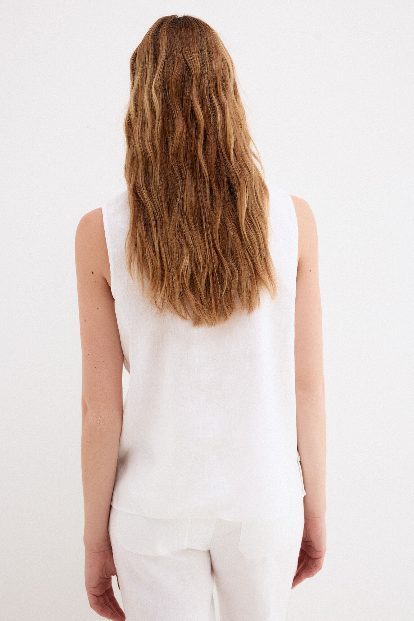 Pedro del Hierro Plain linen top White