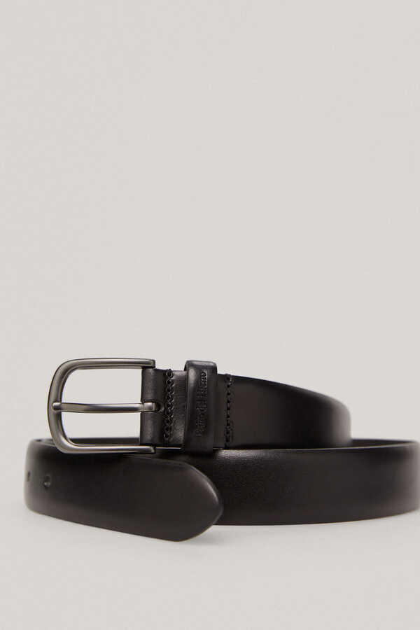 Pedro del Hierro Leather dress belt Black
