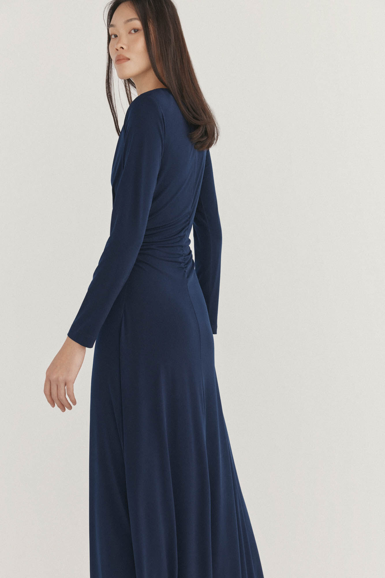 Pedro del Hierro Midi dress with ruffles Blue