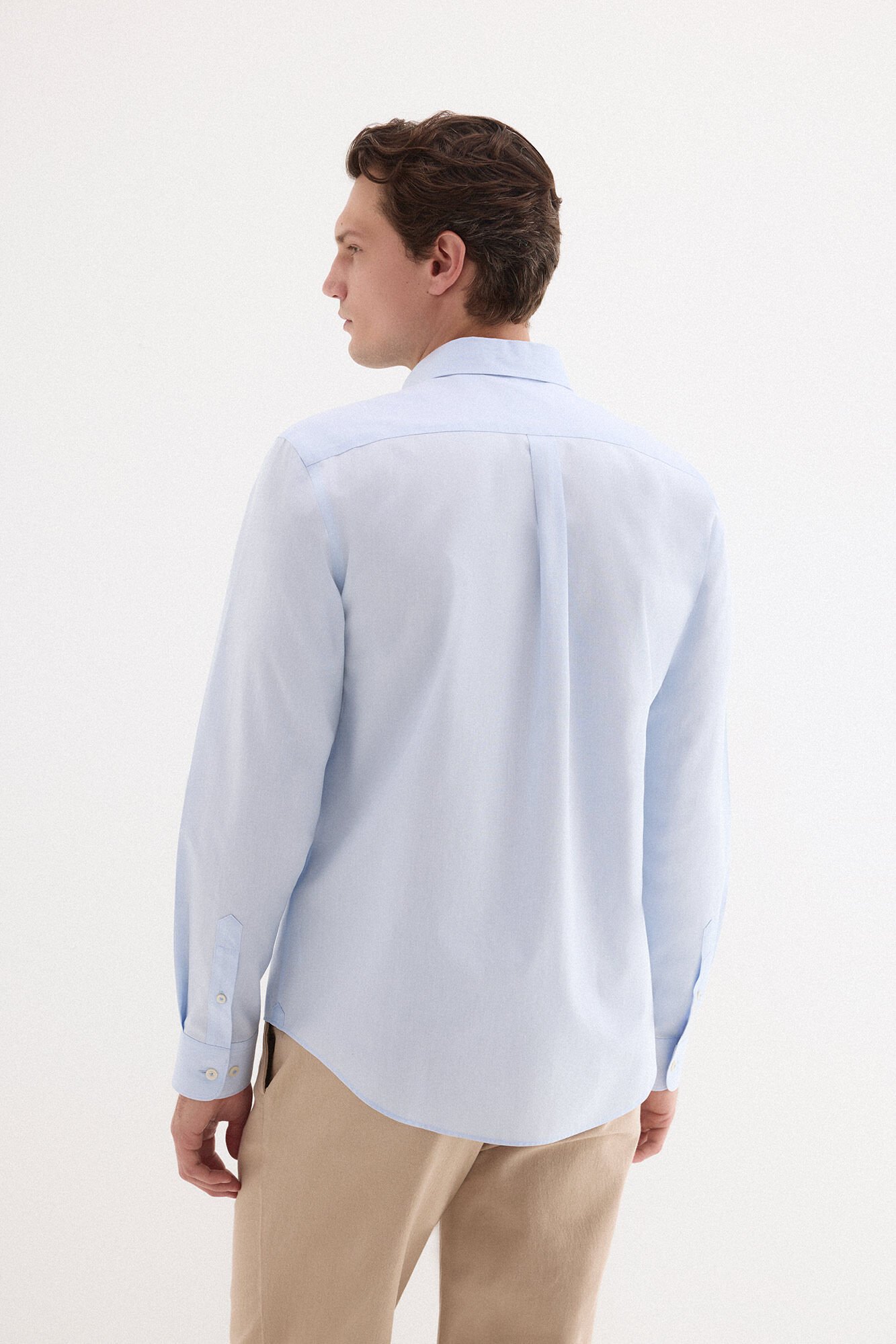 Pedro del Hierro Non-iron stain-resistant plain shirt Blue