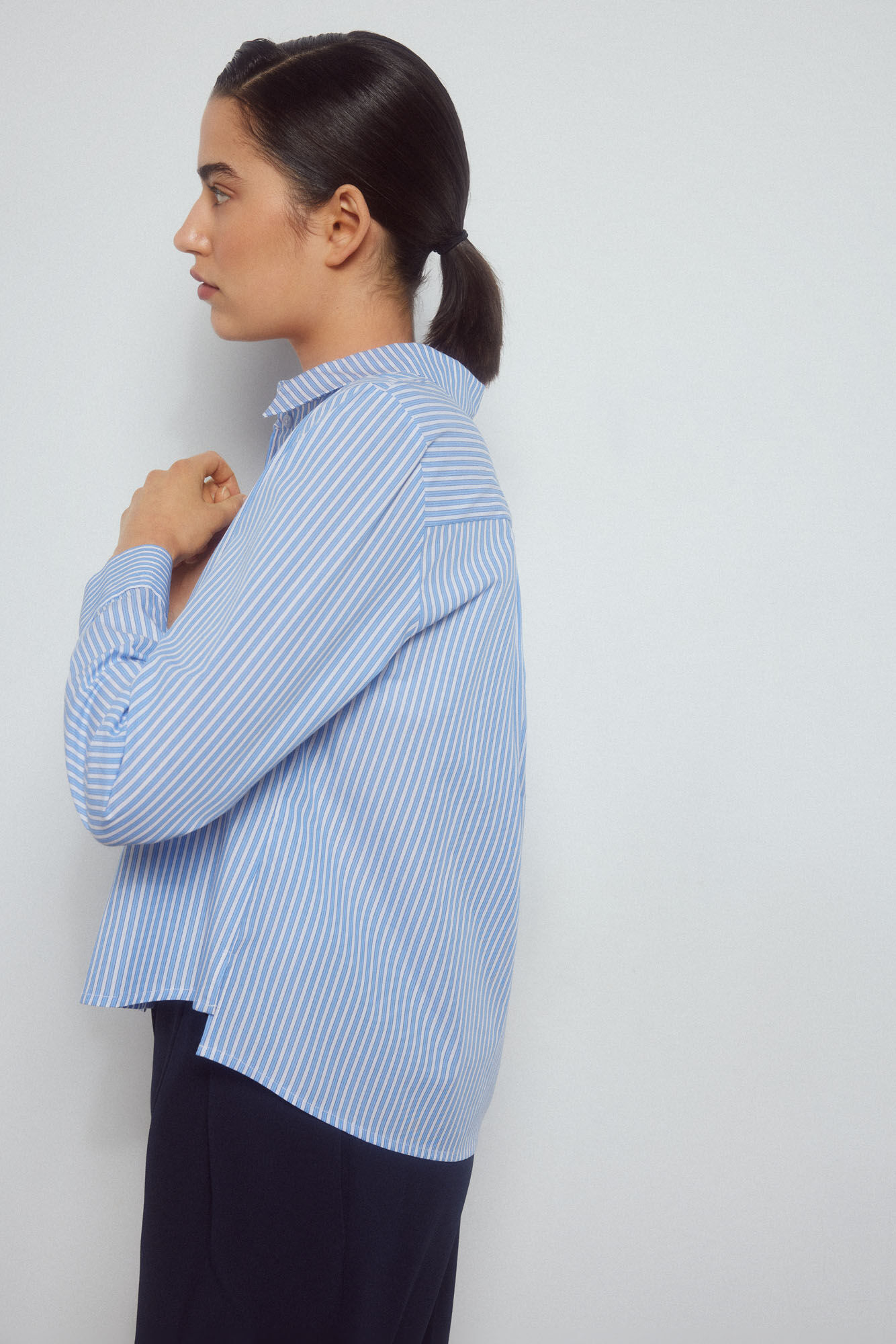 Pedro del Hierro Camisa algod&oacute;n multi rayas Azul