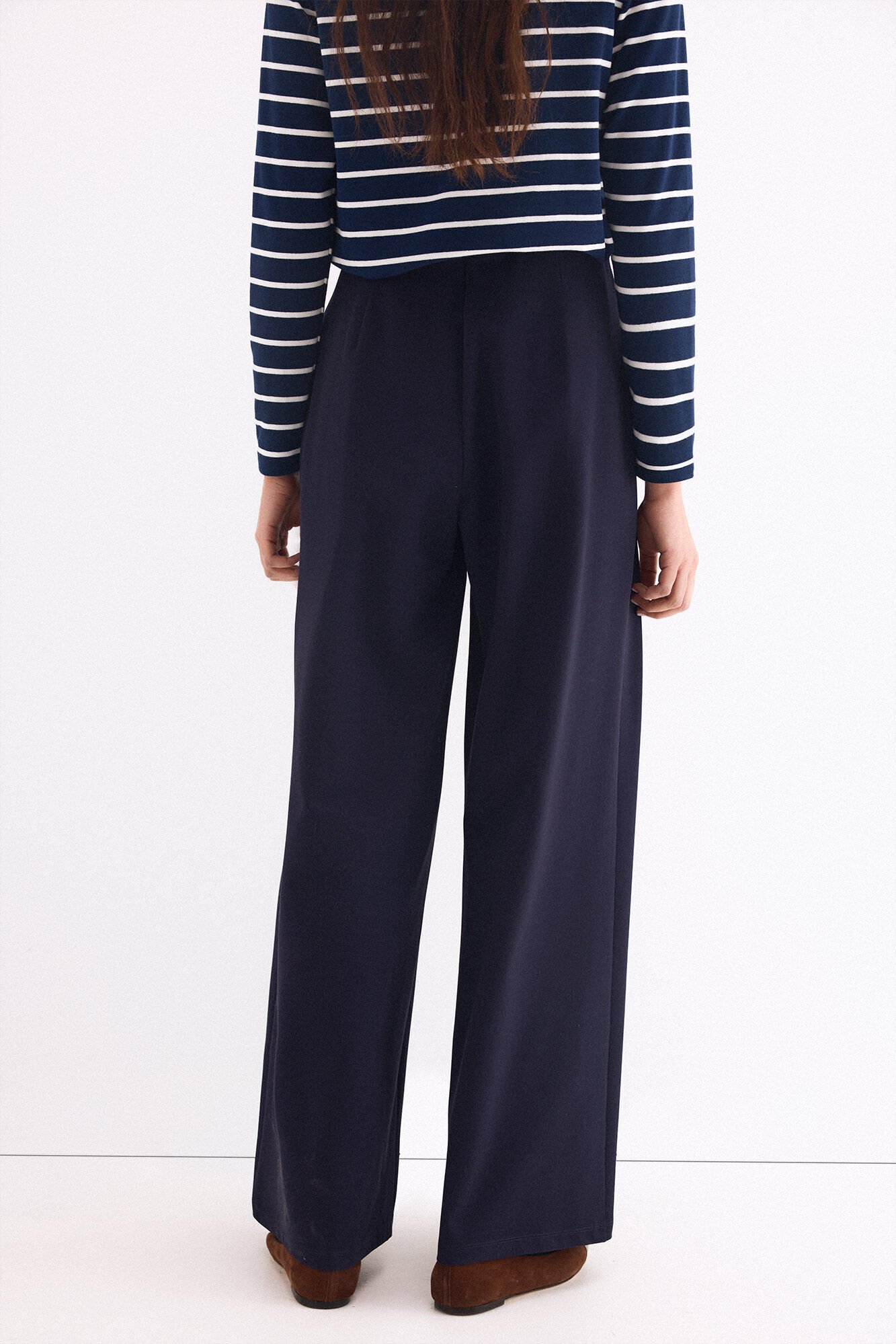 Pedro del Hierro Navy crepe trousers Blue