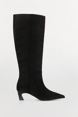 Pedro del Hierro Suede kitten heel split leather Black