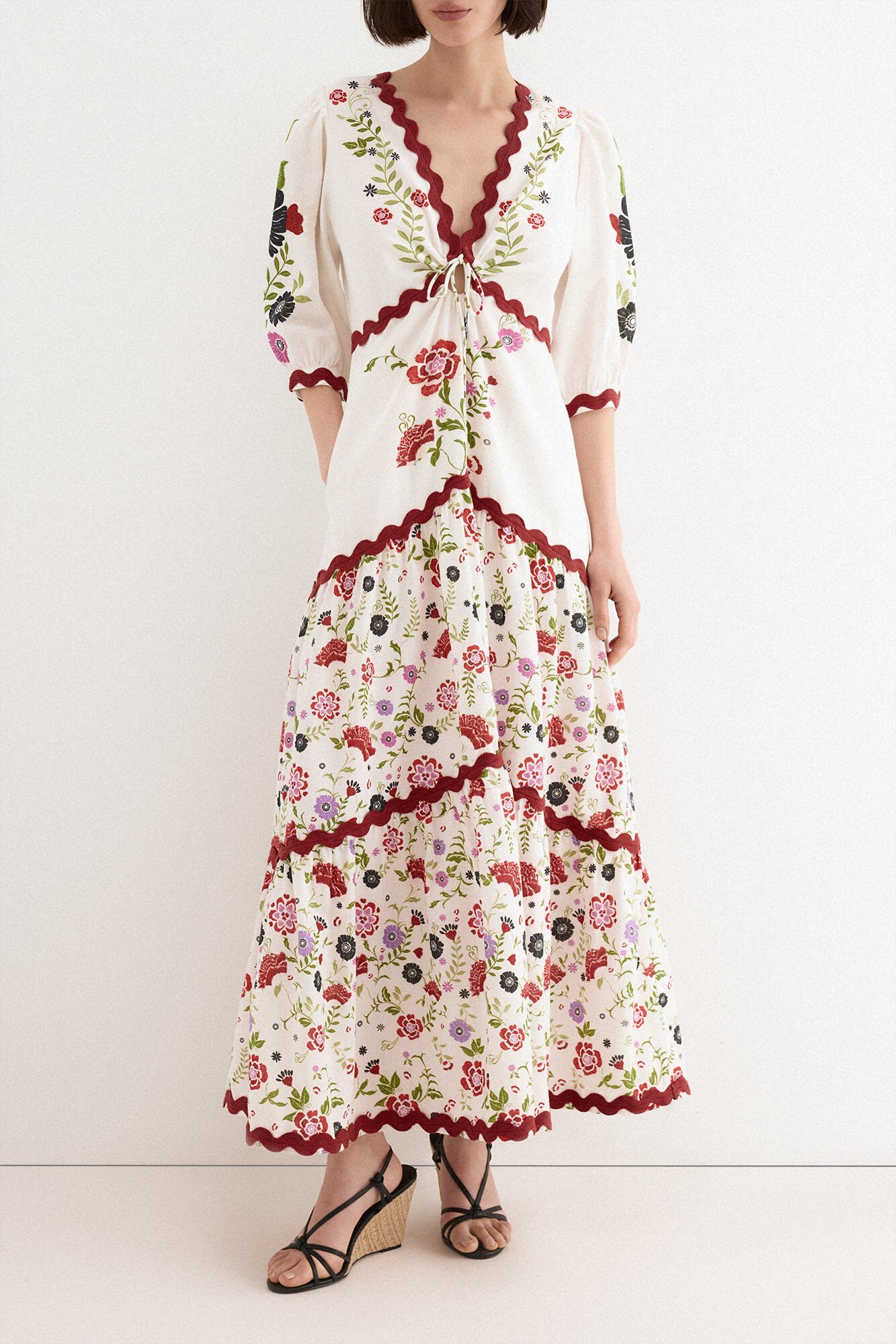 TFP by Tamara Falc&oacute; Long printed dress White