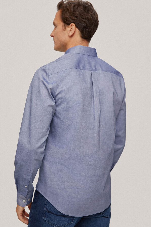Pedro del Hierro Plain non-iron + stain-resistant shirt Blue