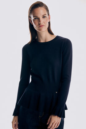 Pedro del Hierro Jumper with flounce detail Blue