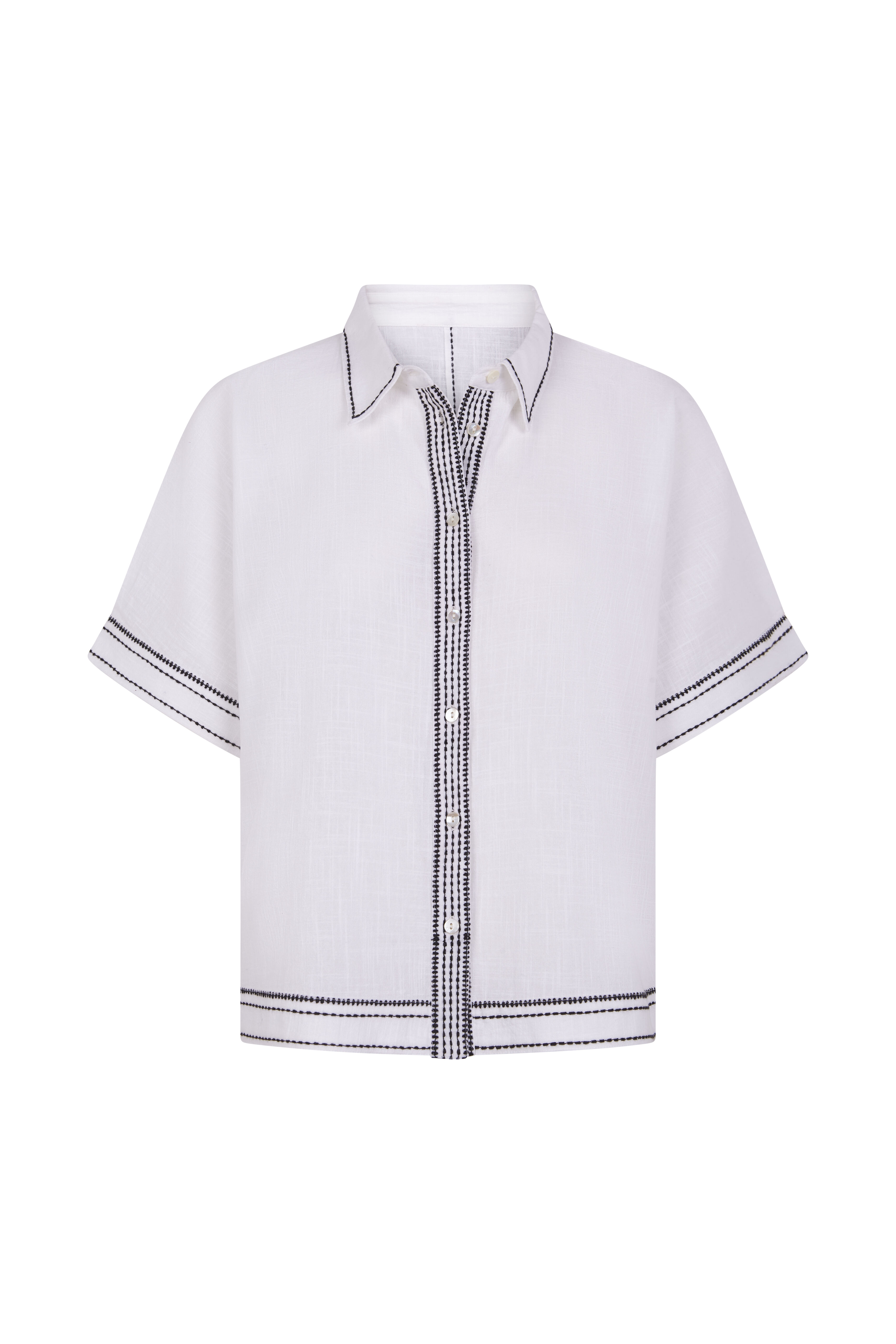 Pedro del Hierro Camisa larga contrastante Branco