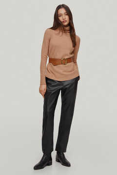 Pedro del Hierro Satin blouse with flounce Beige
