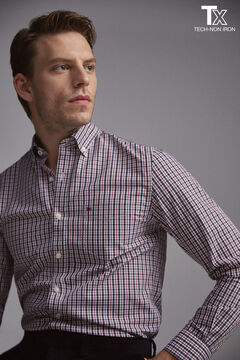 Pedro del Hierro Tech Non-Iron cotton shirt Blue