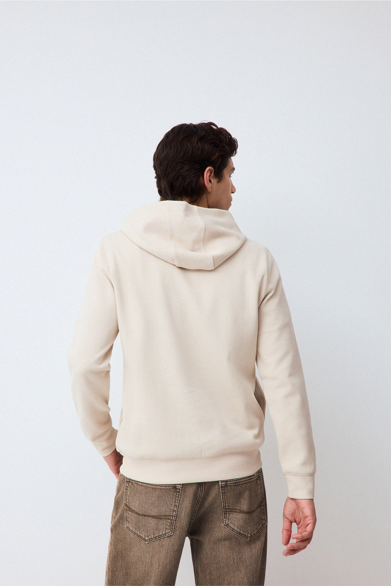 Pedro del Hierro Hooded logo sweatshirt Beige