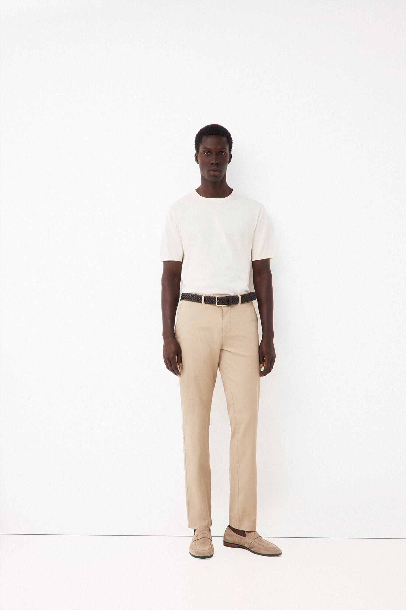 Pedro del Hierro Cotton premium jersey-knit T-shirt Ecru