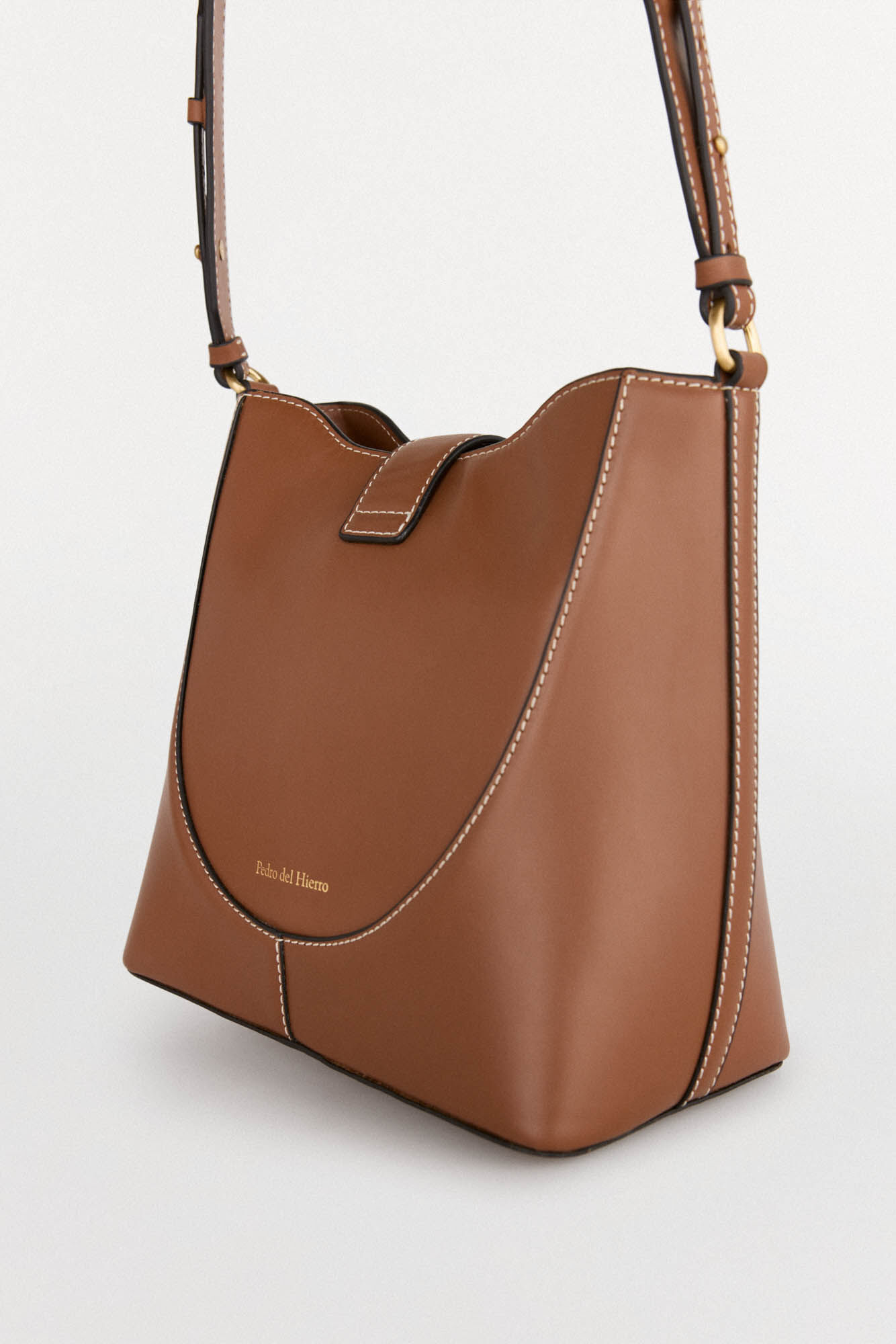 Pedro del Hierro mala de tiracolo de pele balde Marrom
