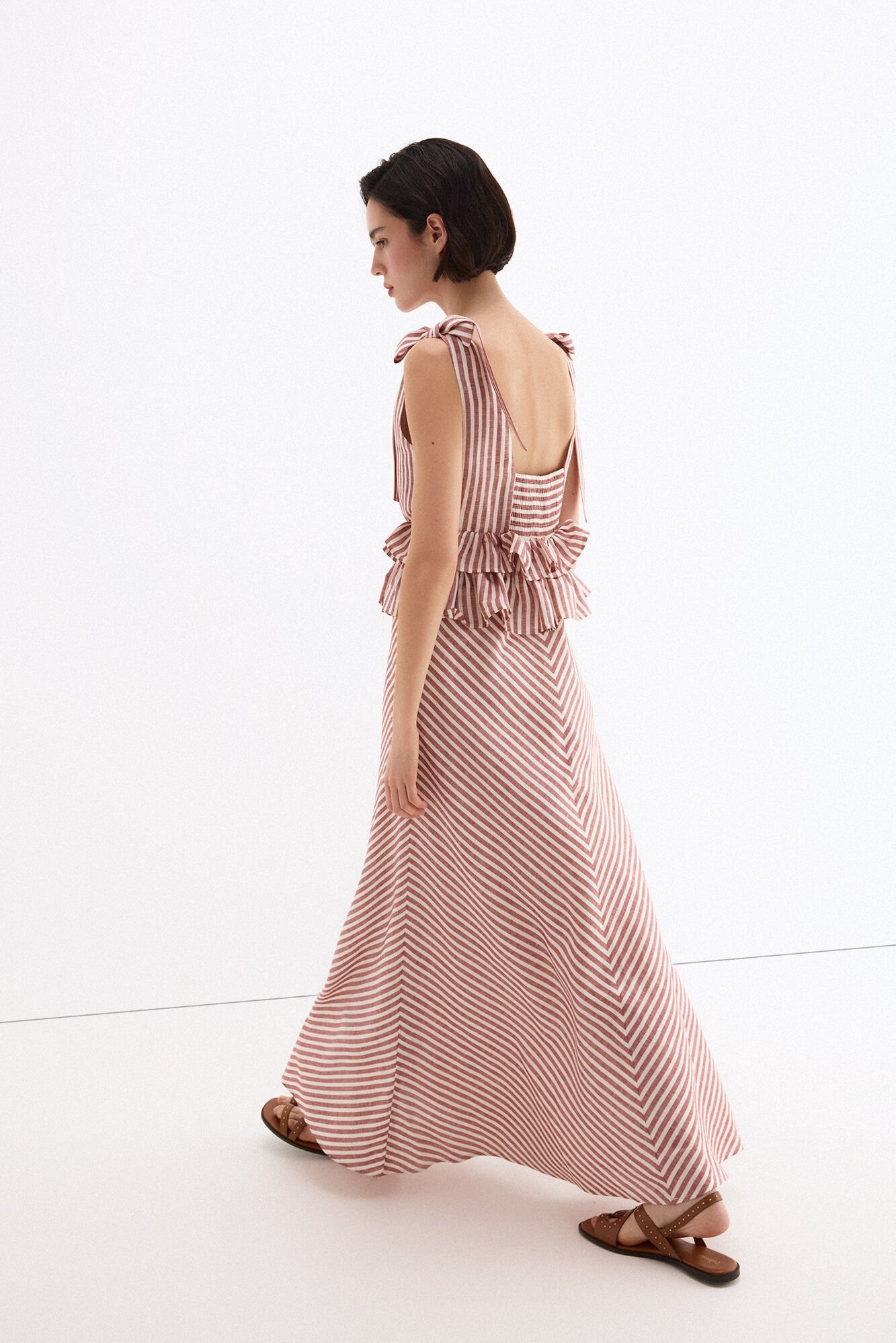 Pedro del Hierro Linen long dress with bow details