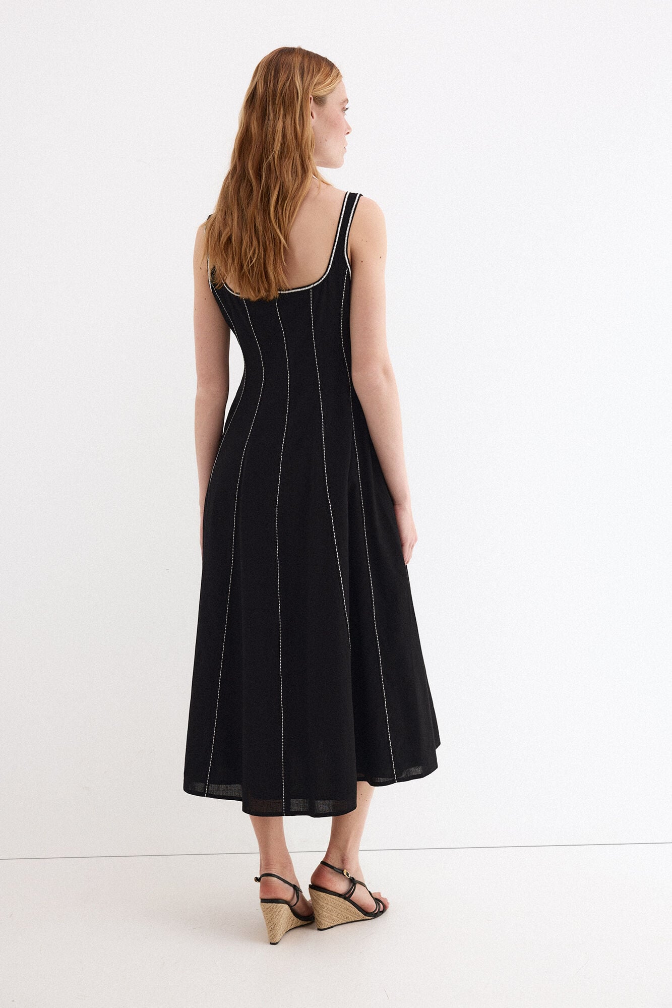 Pedro del Hierro Vestido midi com contrastes