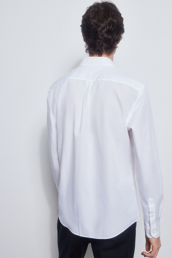 Pedro del Hierro camisa lisa fácil de engomar + anti-odor slim fit Branco