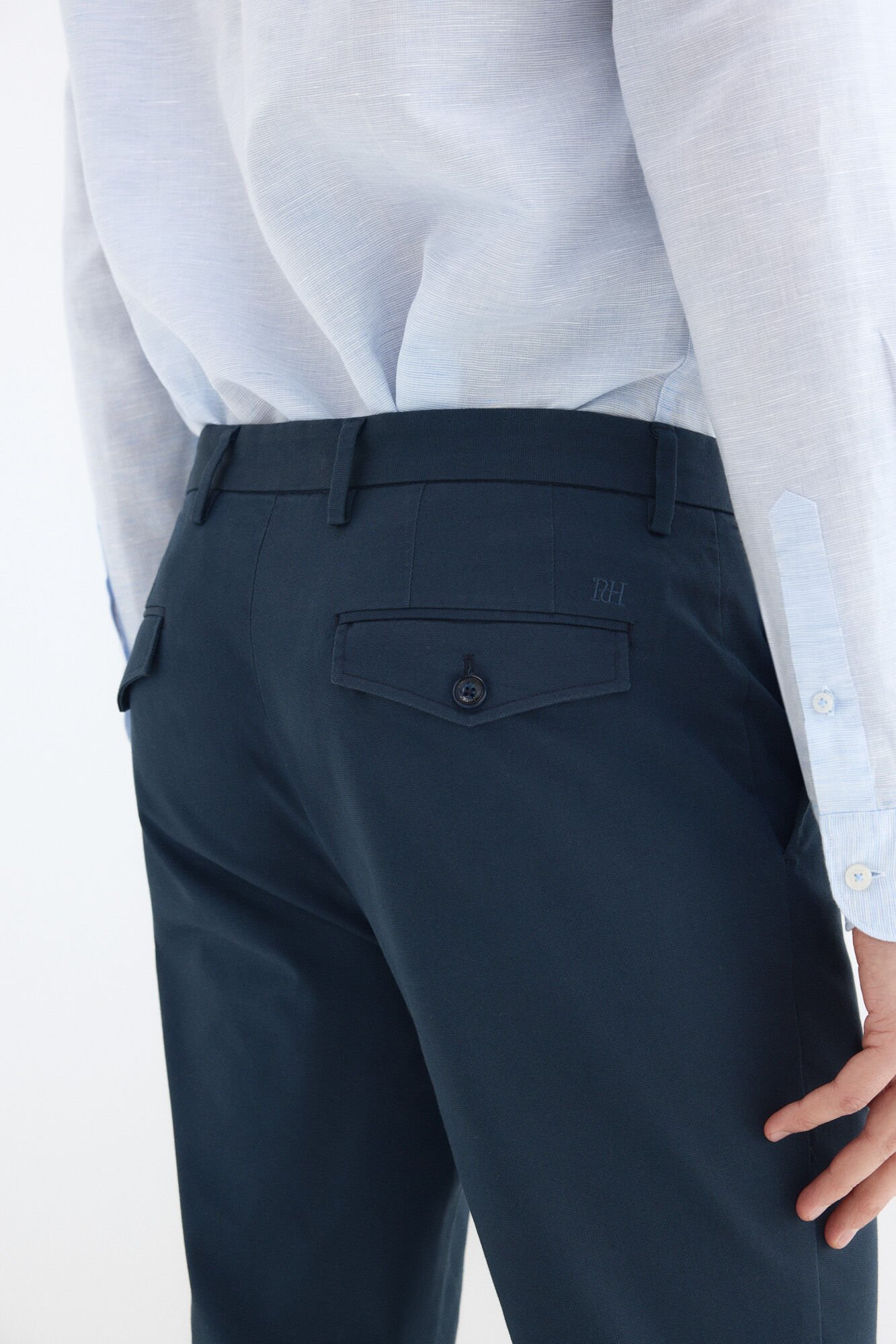 Pedro del Hierro Printed slim fit chinos Blue