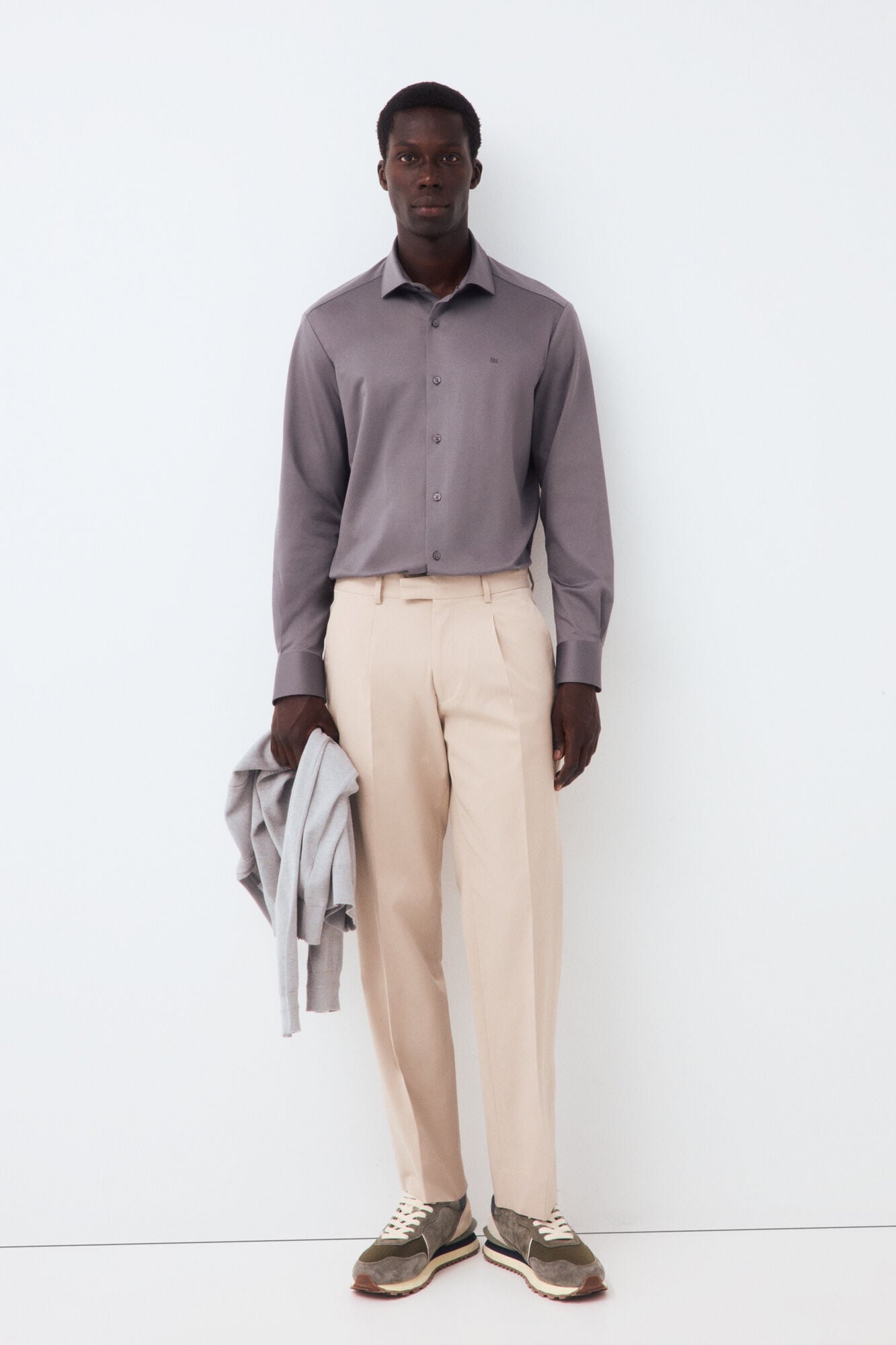 Pedro del Hierro Plain jersey-knit shirt Grey