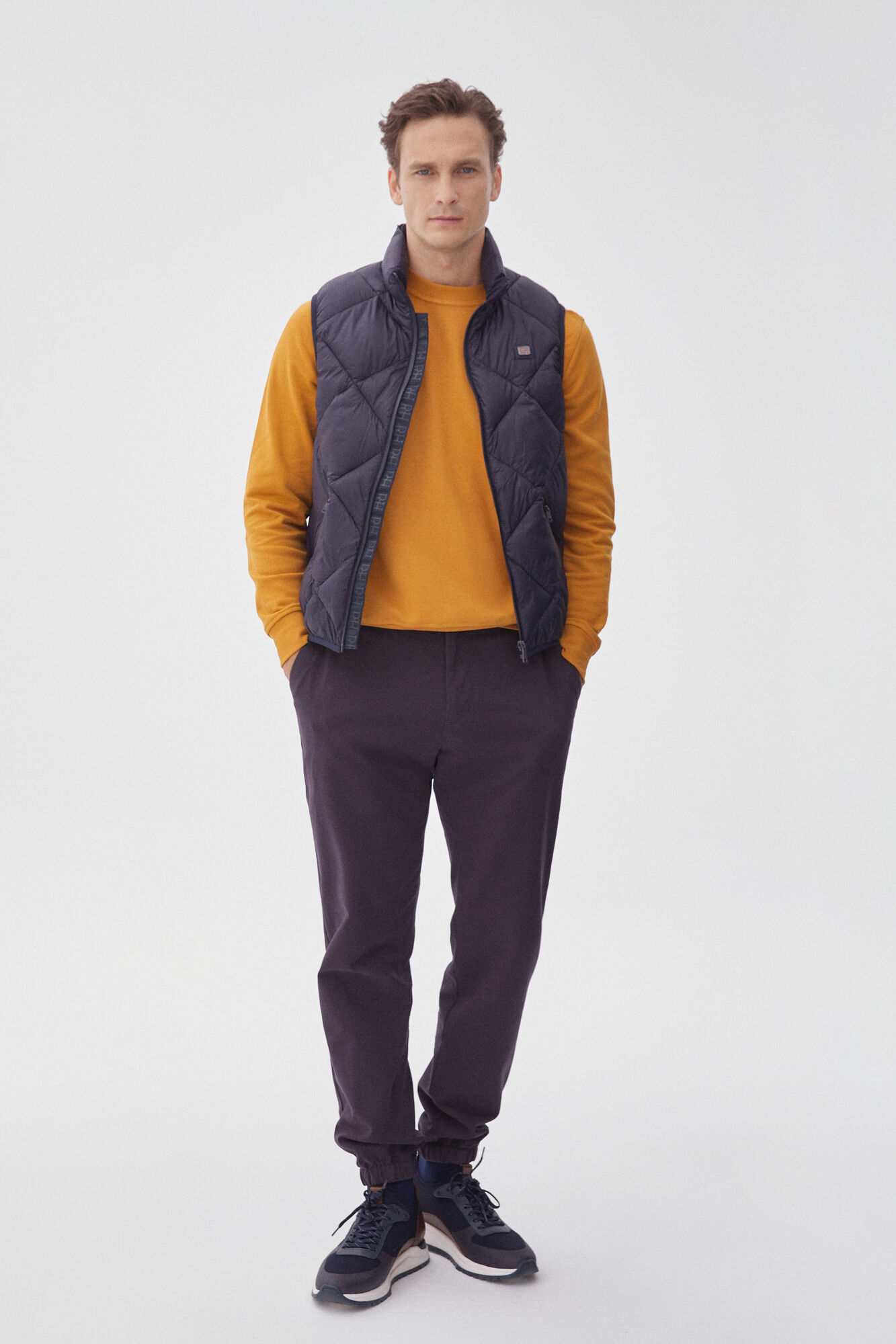 Pedro del Hierro Chaleco de rombos Azul