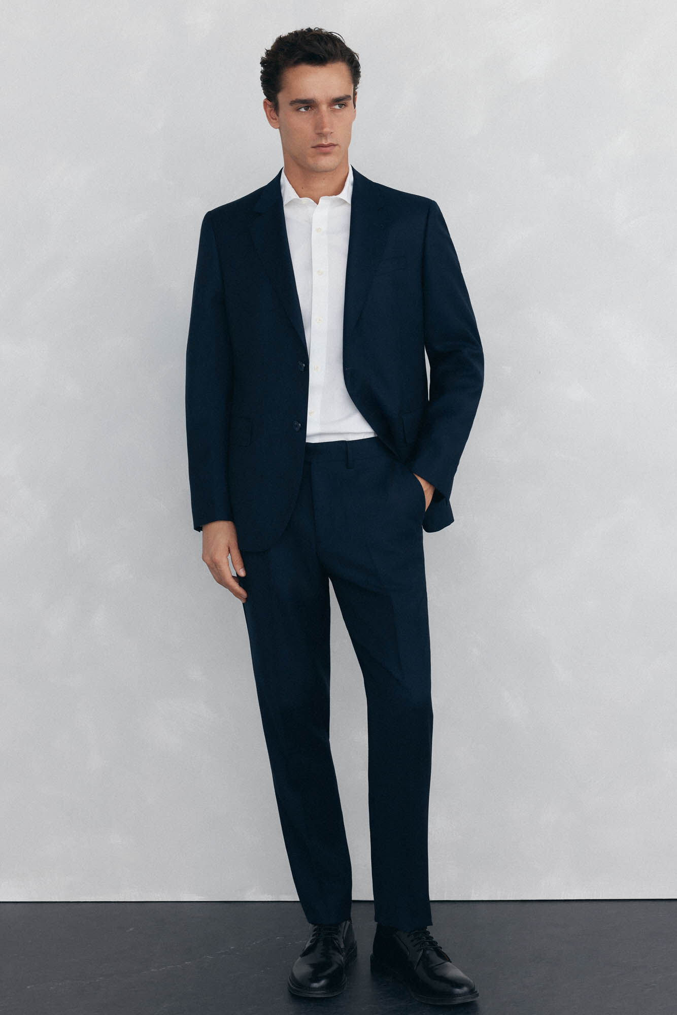 Pedro del Hierro Plain non iron + stain resistant slim fit dress shirt White