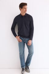 Pedro del Hierro Long sleeve polo shirt Blue