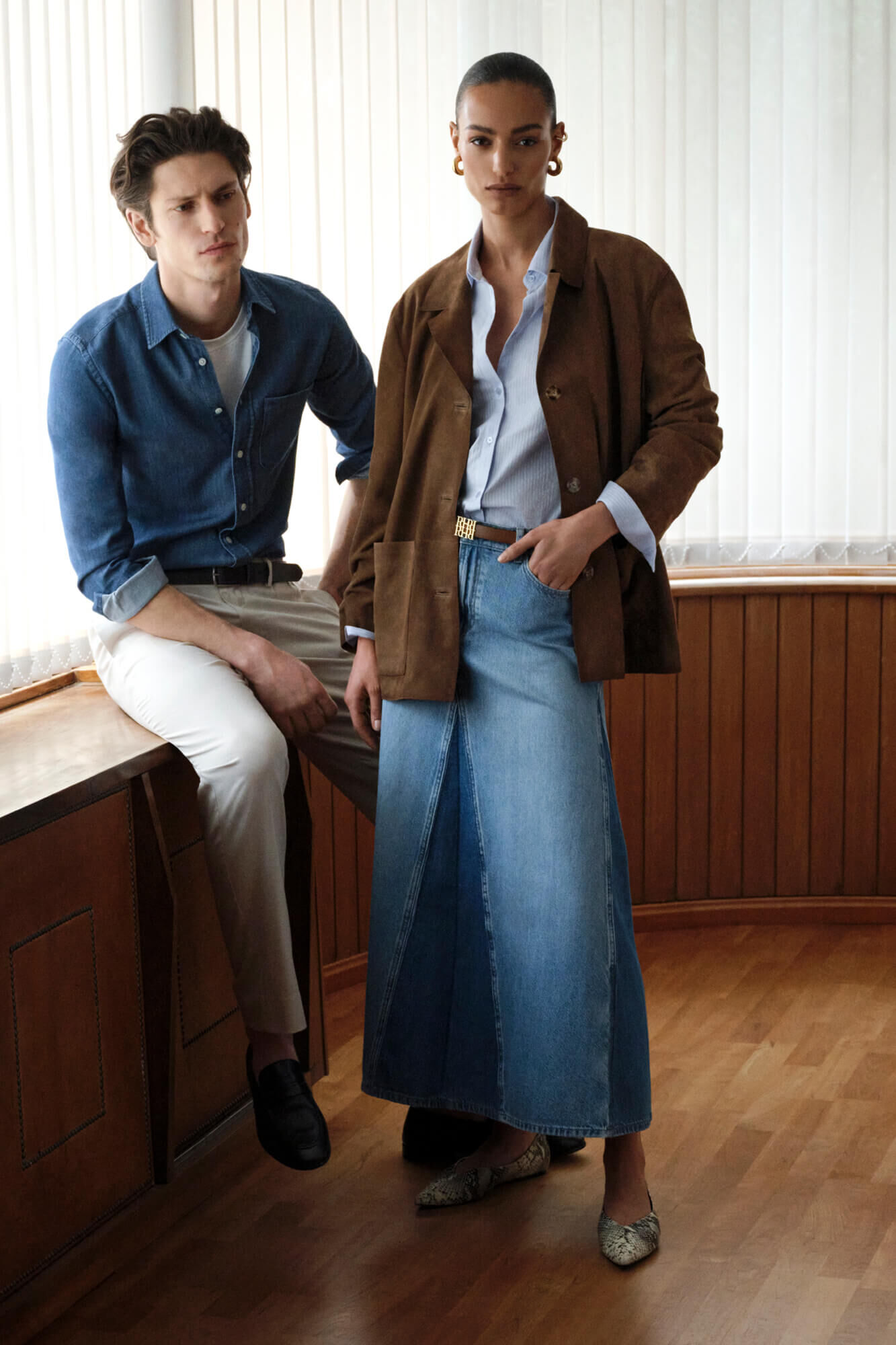 Pedro del Hierro Denim A-line skirt