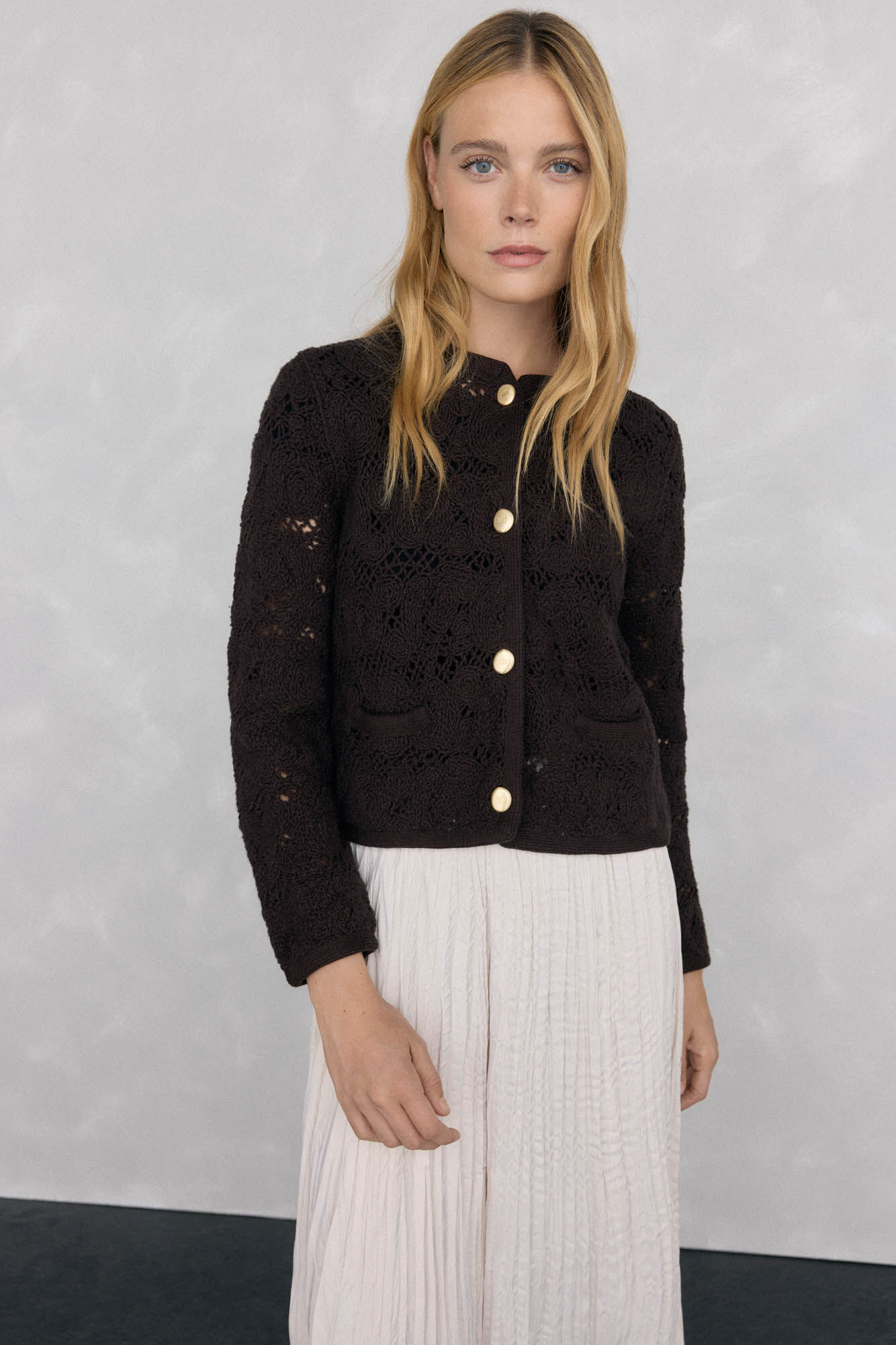 Pedro del Hierro crochet jersey-knit jacket