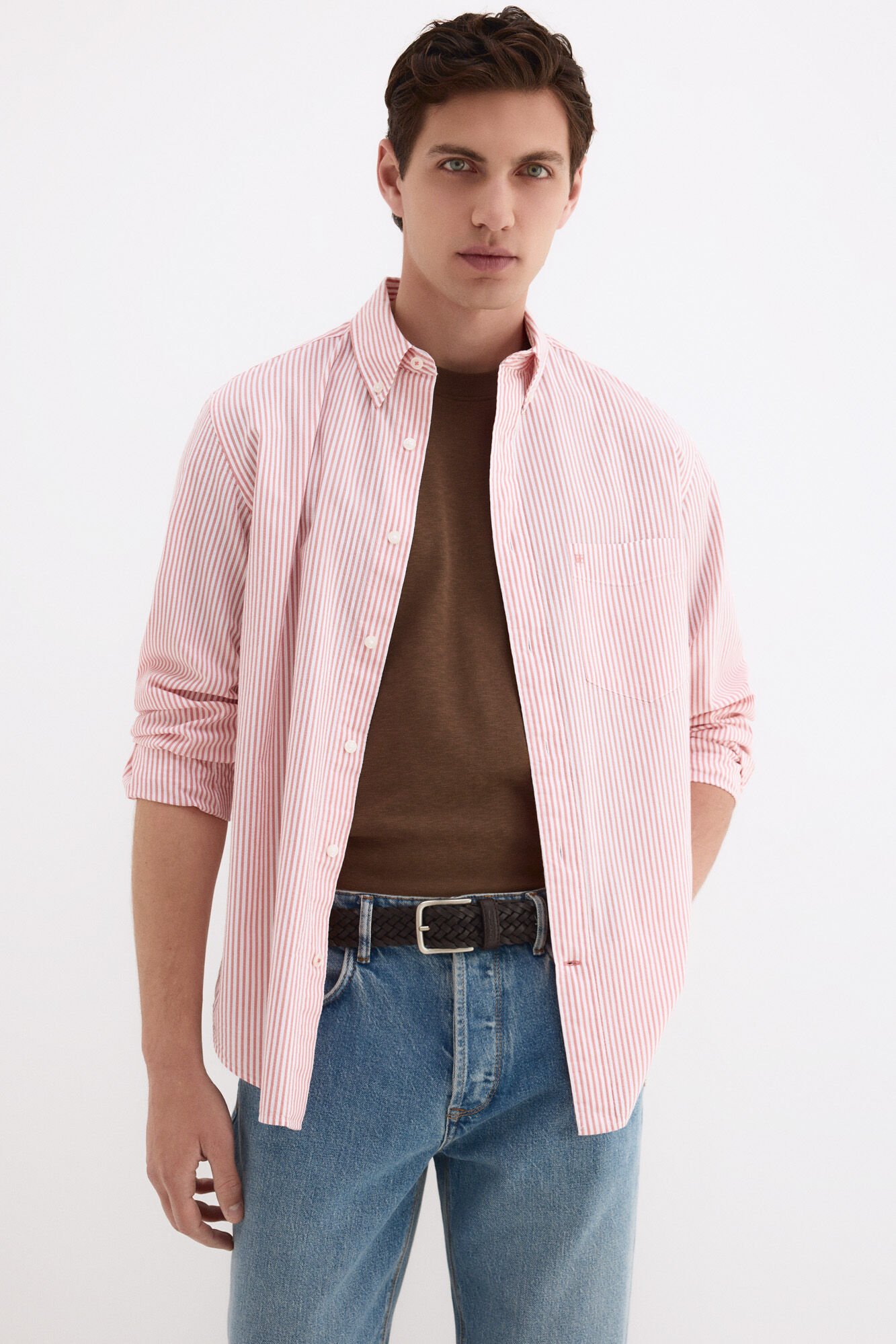 Pedro del Hierro Seersucker striped shirt