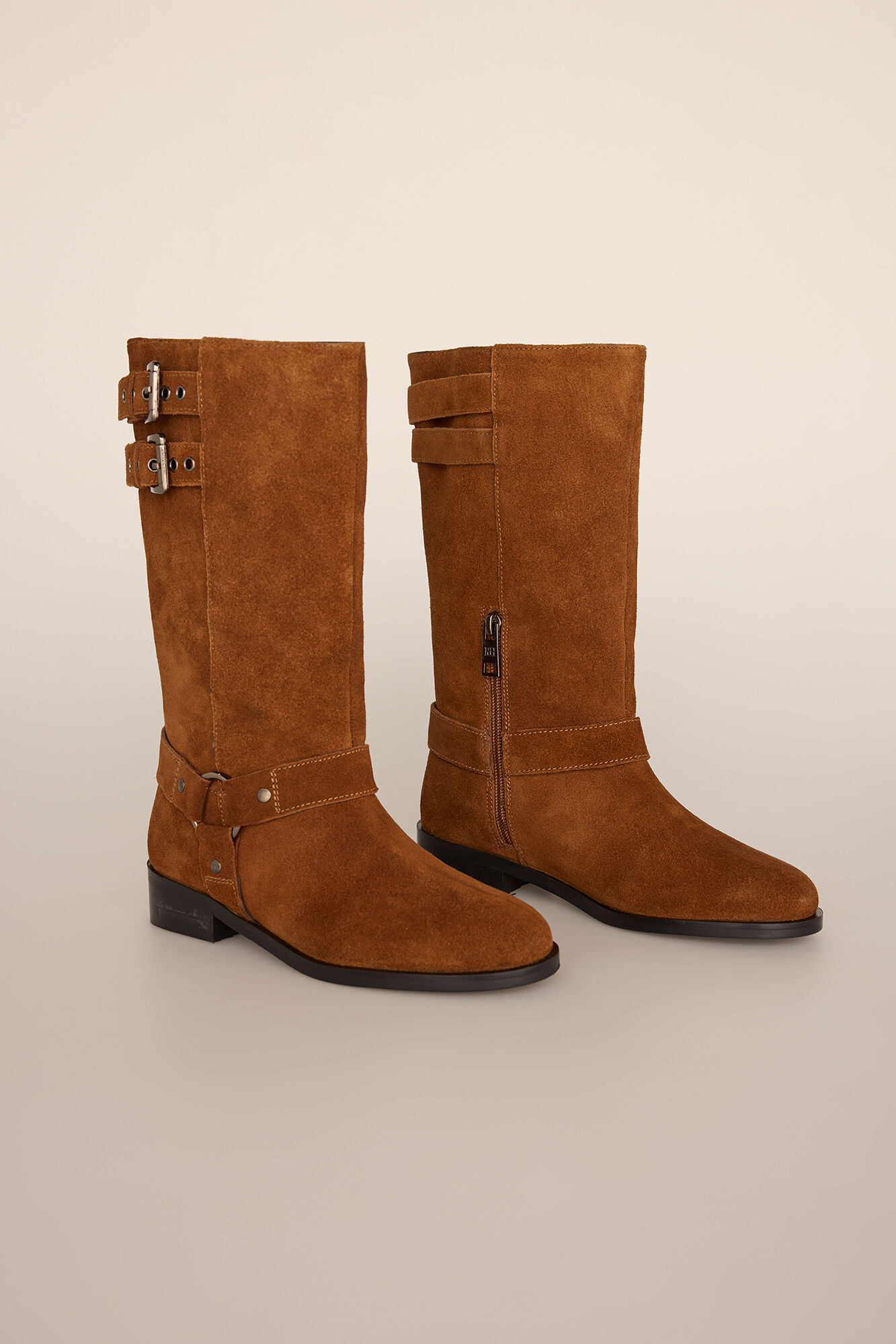 Pedro del Hierro Suede biker boot with buckles