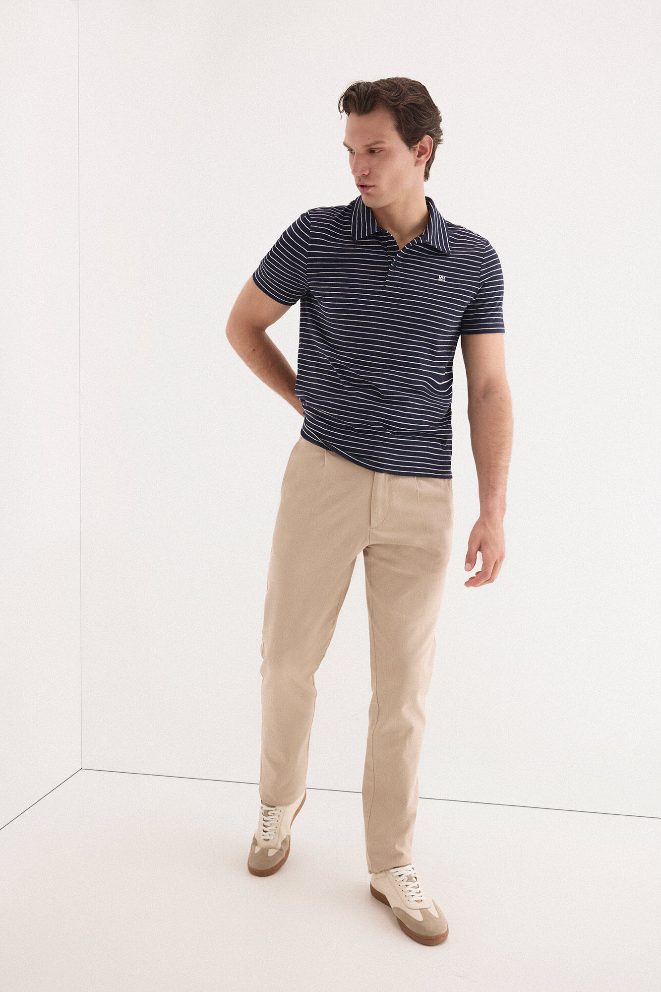 Pedro del Hierro Cotton-linen drawstring chinos