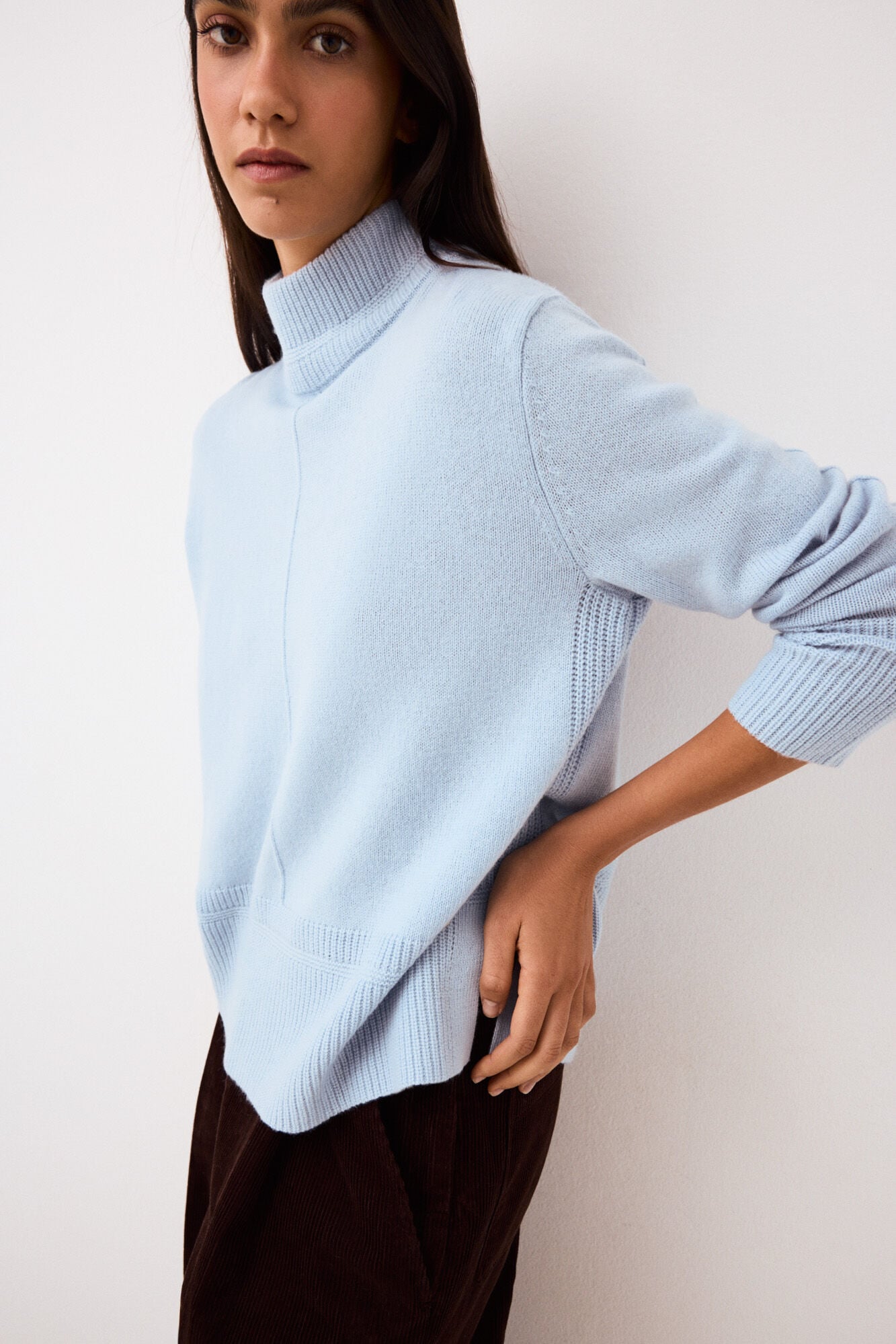 Pedro del Hierro Wool funnel neck jumper with central seam