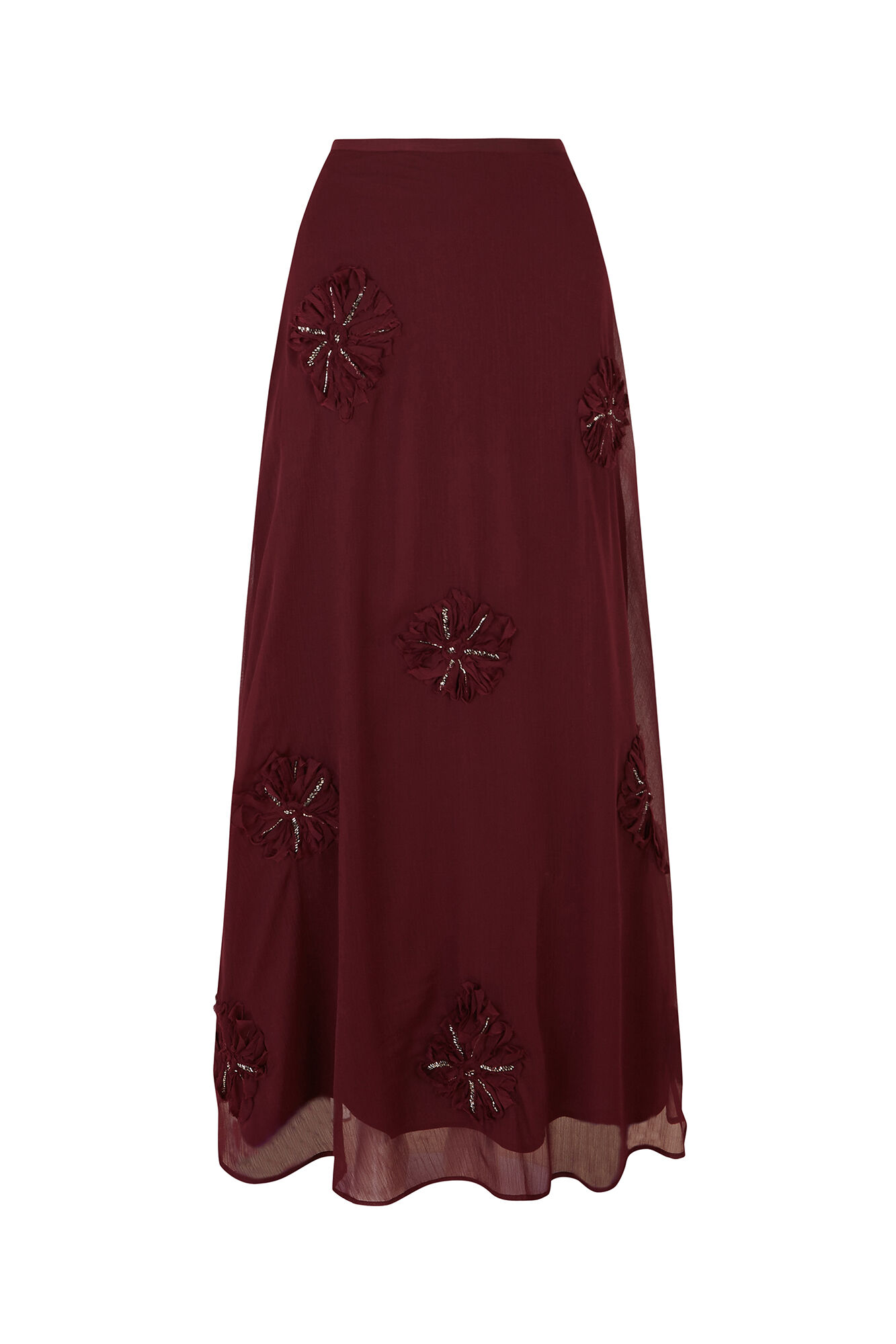 Pedro del Hierro Falda flores bordadas Morado