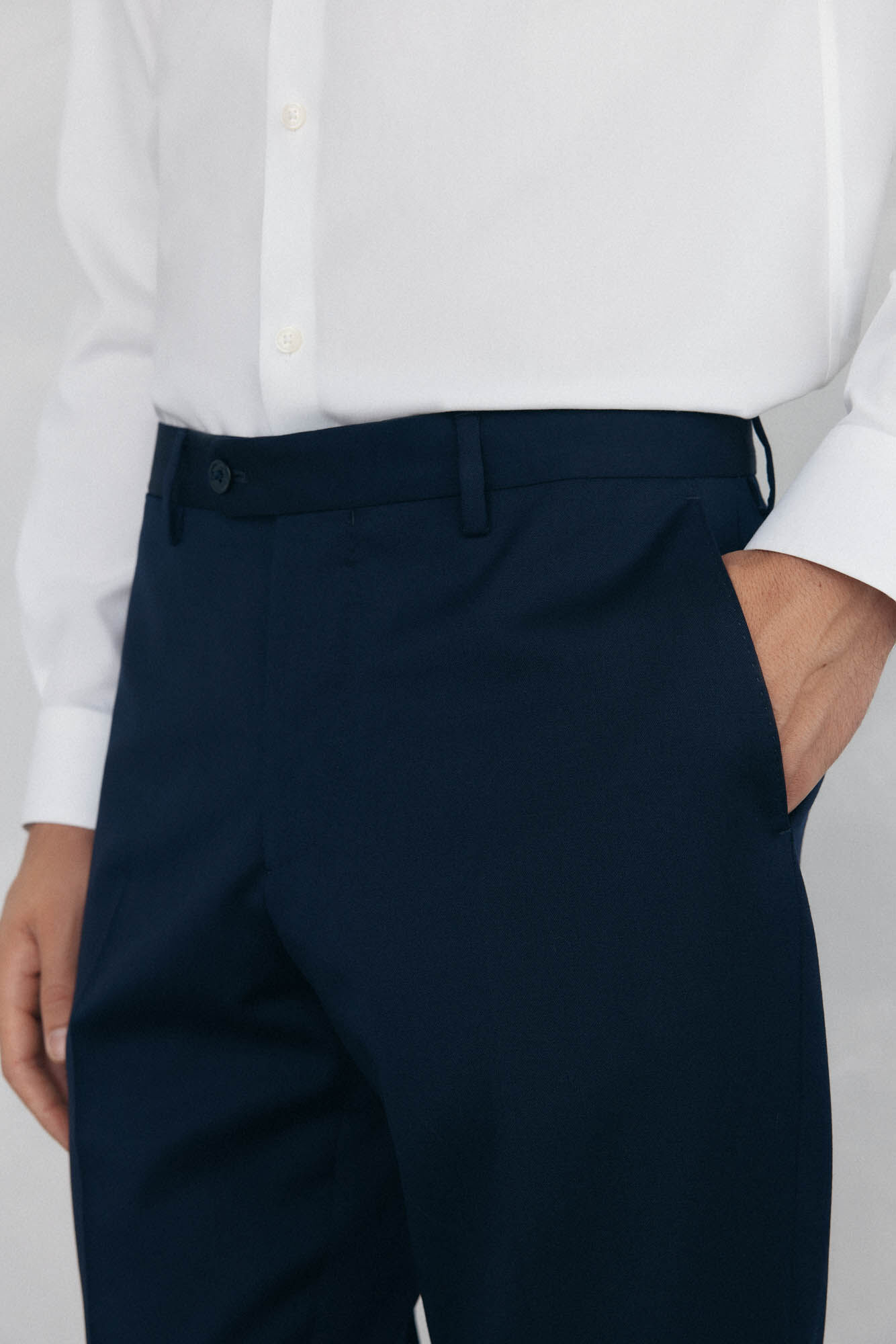 Pedro del Hierro plain tailored bi-stretch trousers Blue