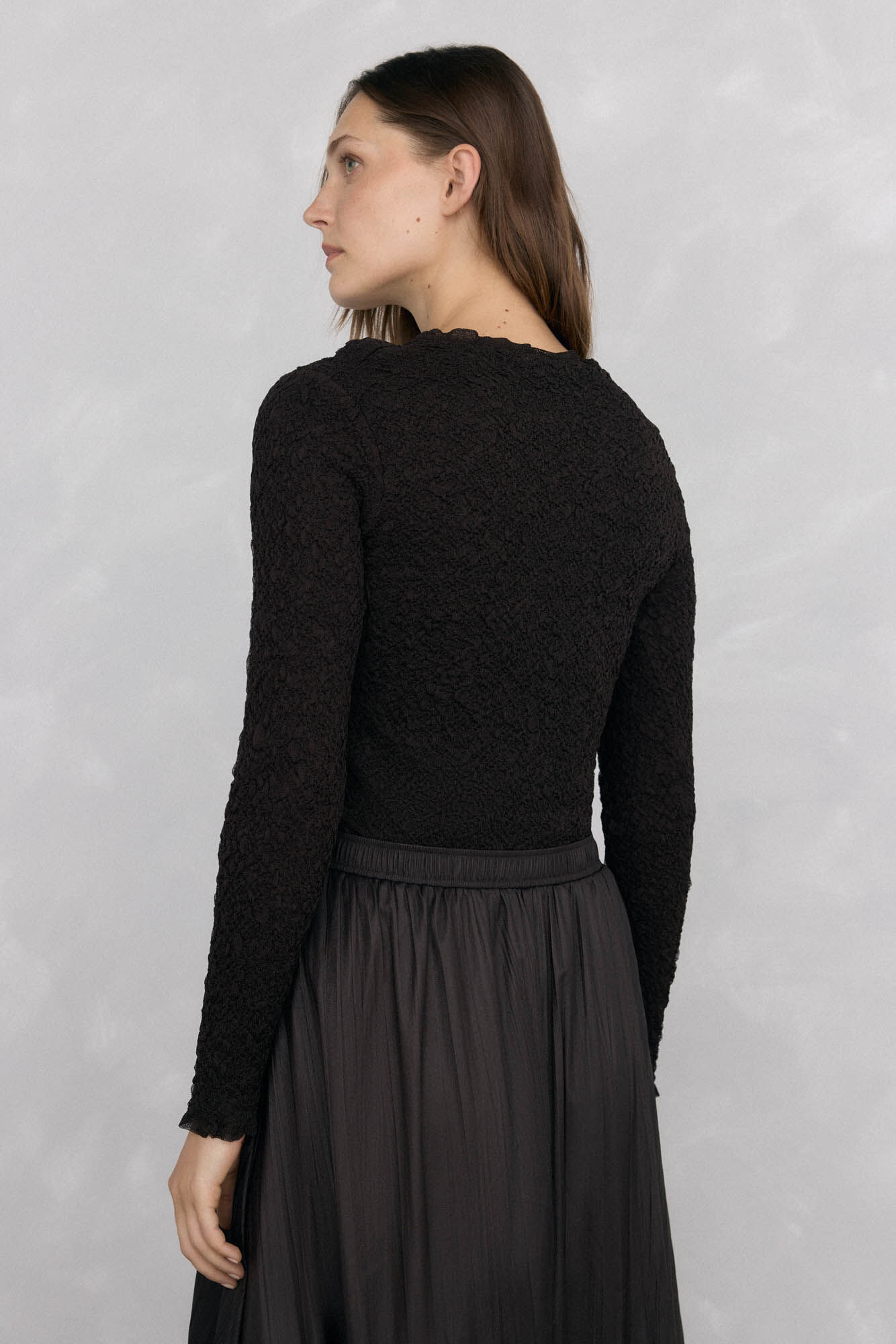 Pedro del Hierro malha de malha estruturada amassada Marrom