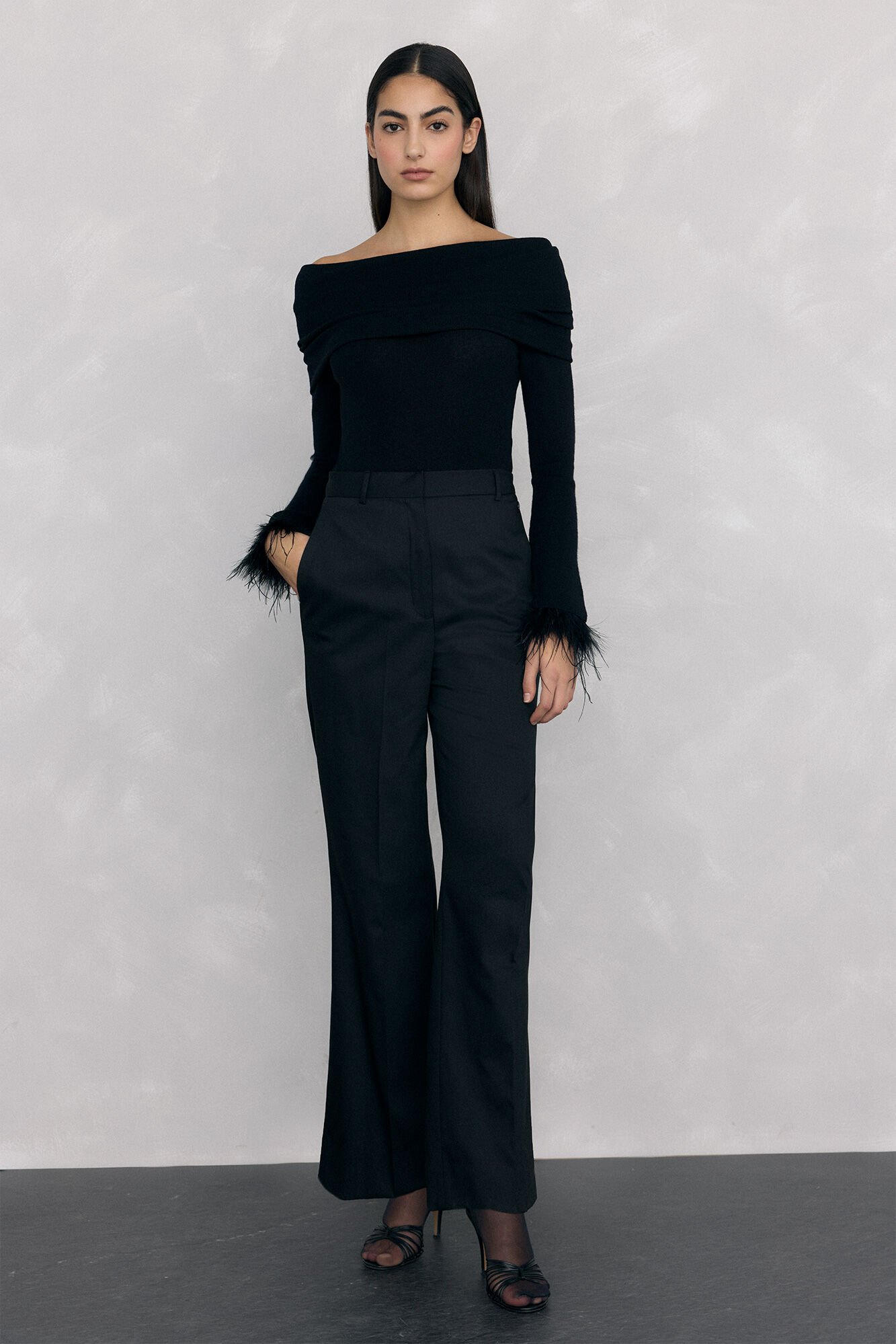 Pedro del Hierro Punho de jersey de penas Preto