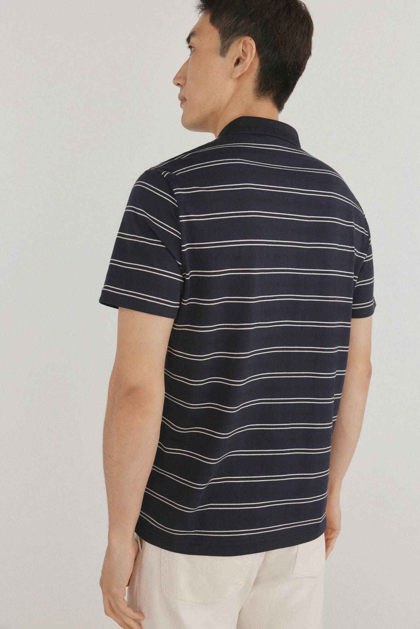 Pedro del Hierro Striped polo shirt Blue