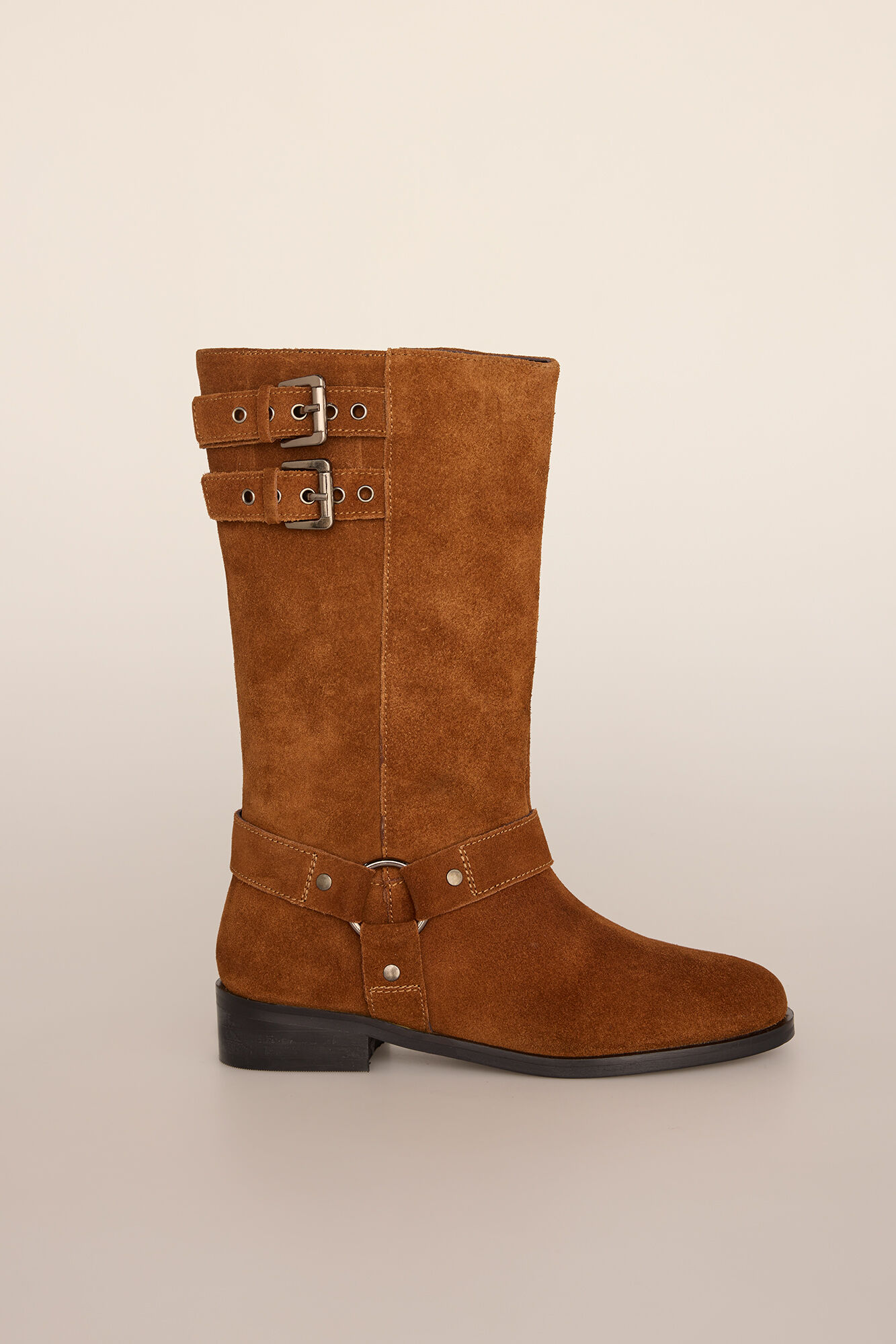 Pedro del Hierro Suede biker boot with buckles