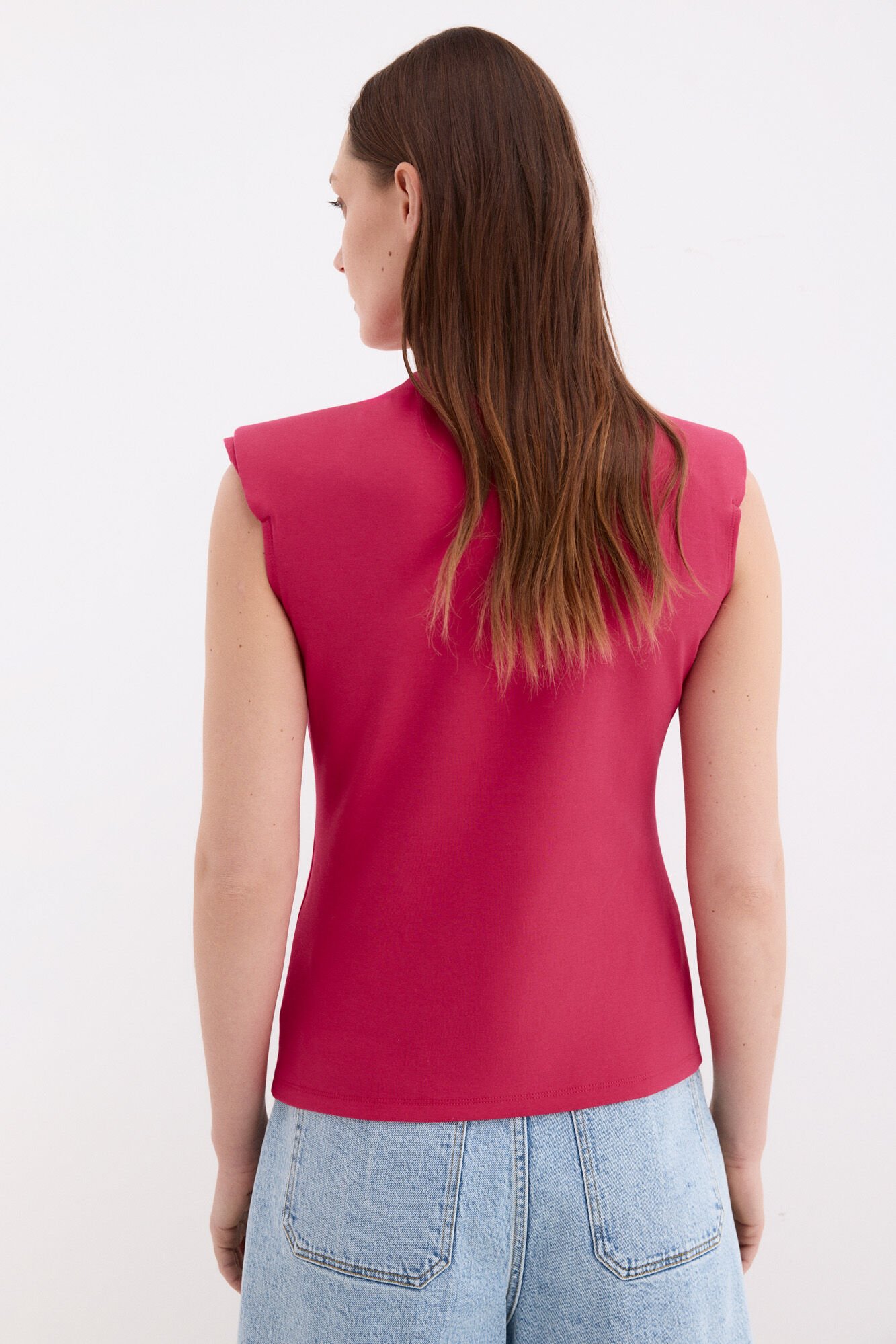 Pedro del Hierro Short sleeve T-shirt with shoulder detail Pink