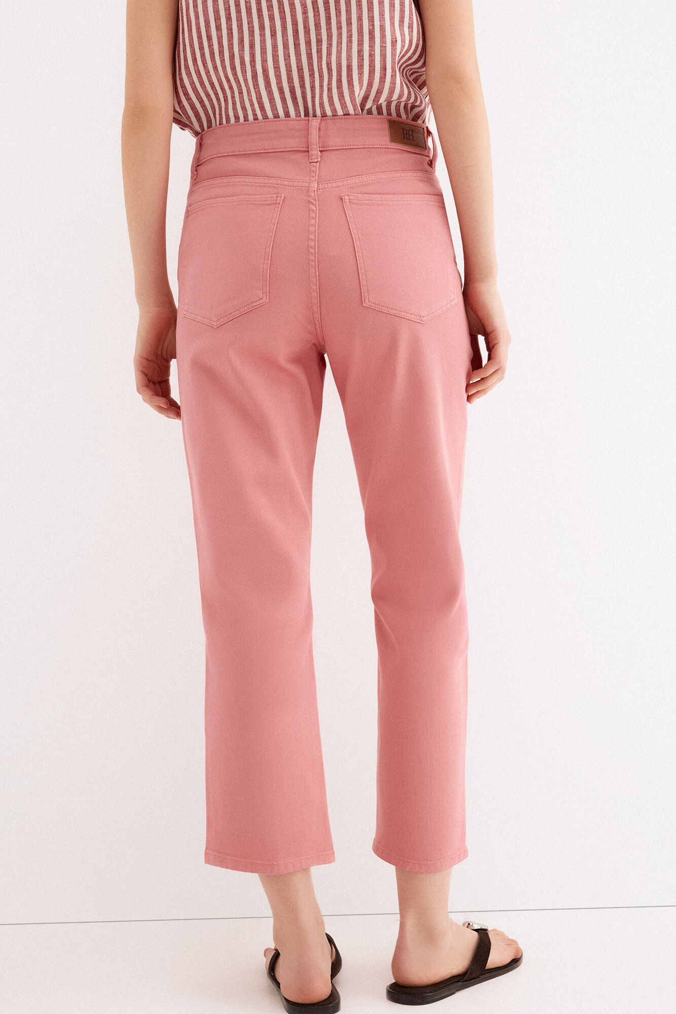 Pedro del Hierro Basic straight capri jeans Coral